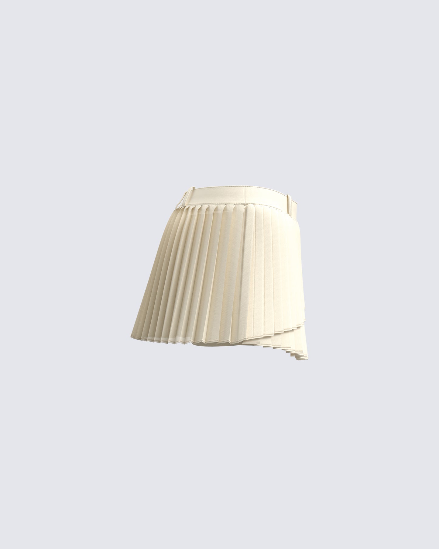 Mansa Cream Crepe Pleat Skirt