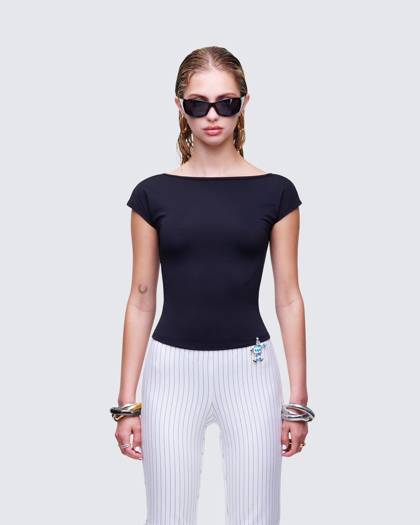 Caroline Black Backless Top