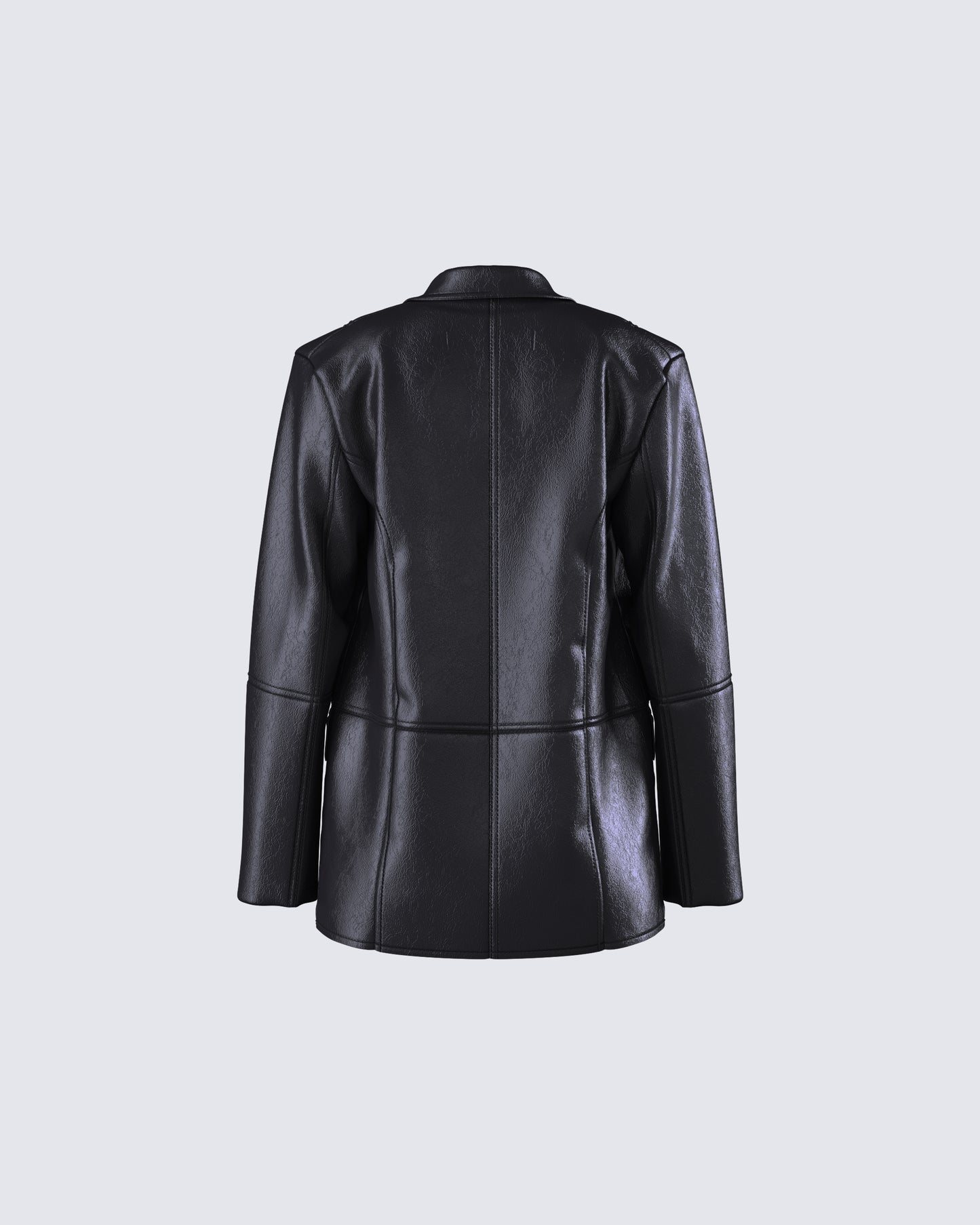 Nika Black Vegan Leather Blazer
