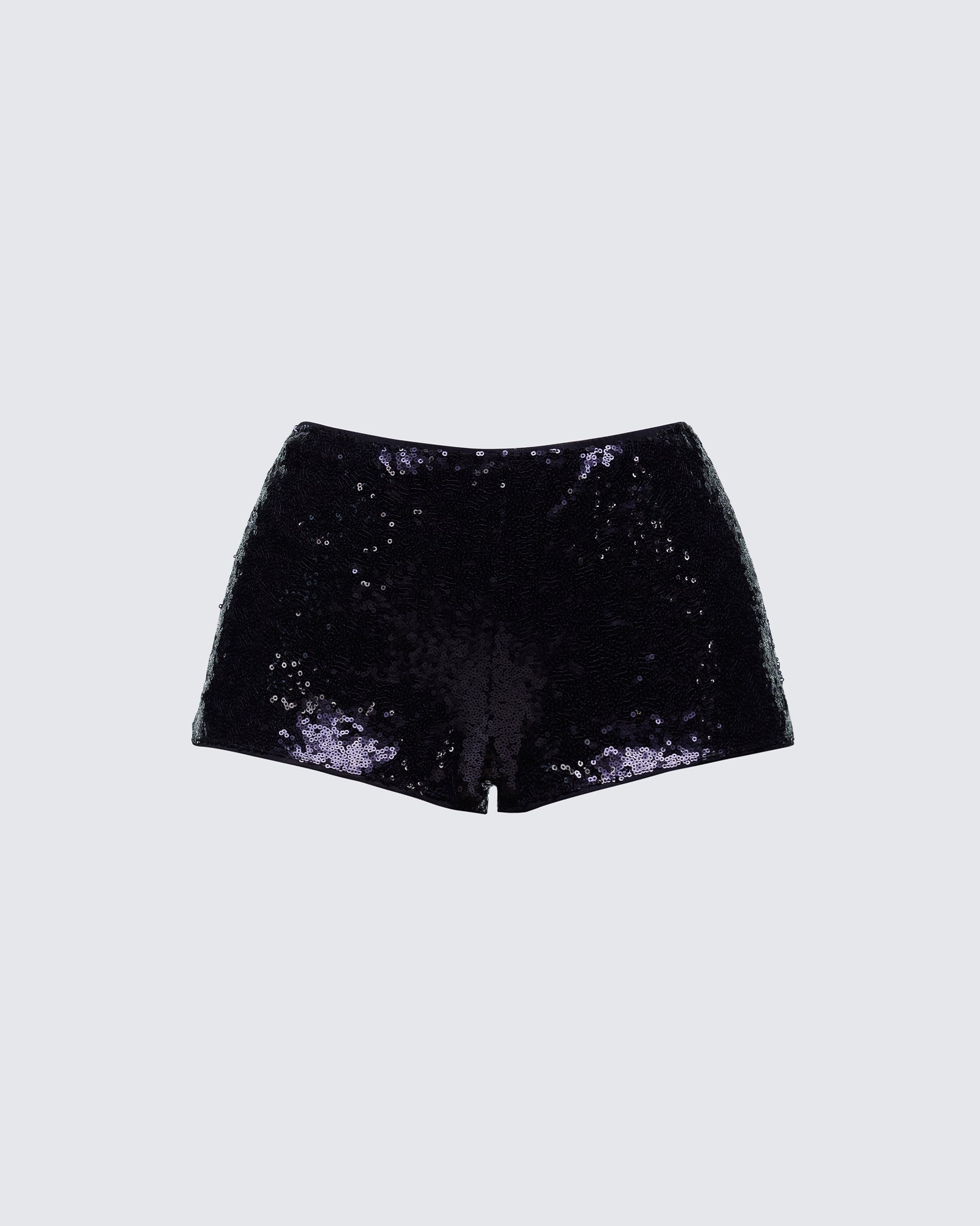 Posie Black Sequin Mini Shorts product front