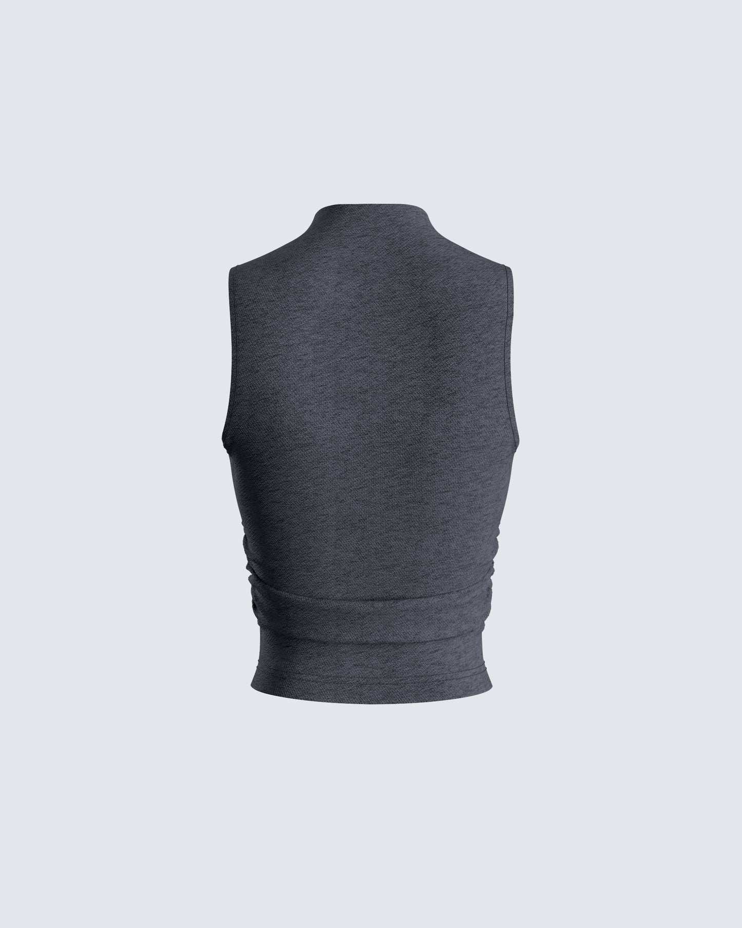 Nico Grey Jersey Mock Neck Top