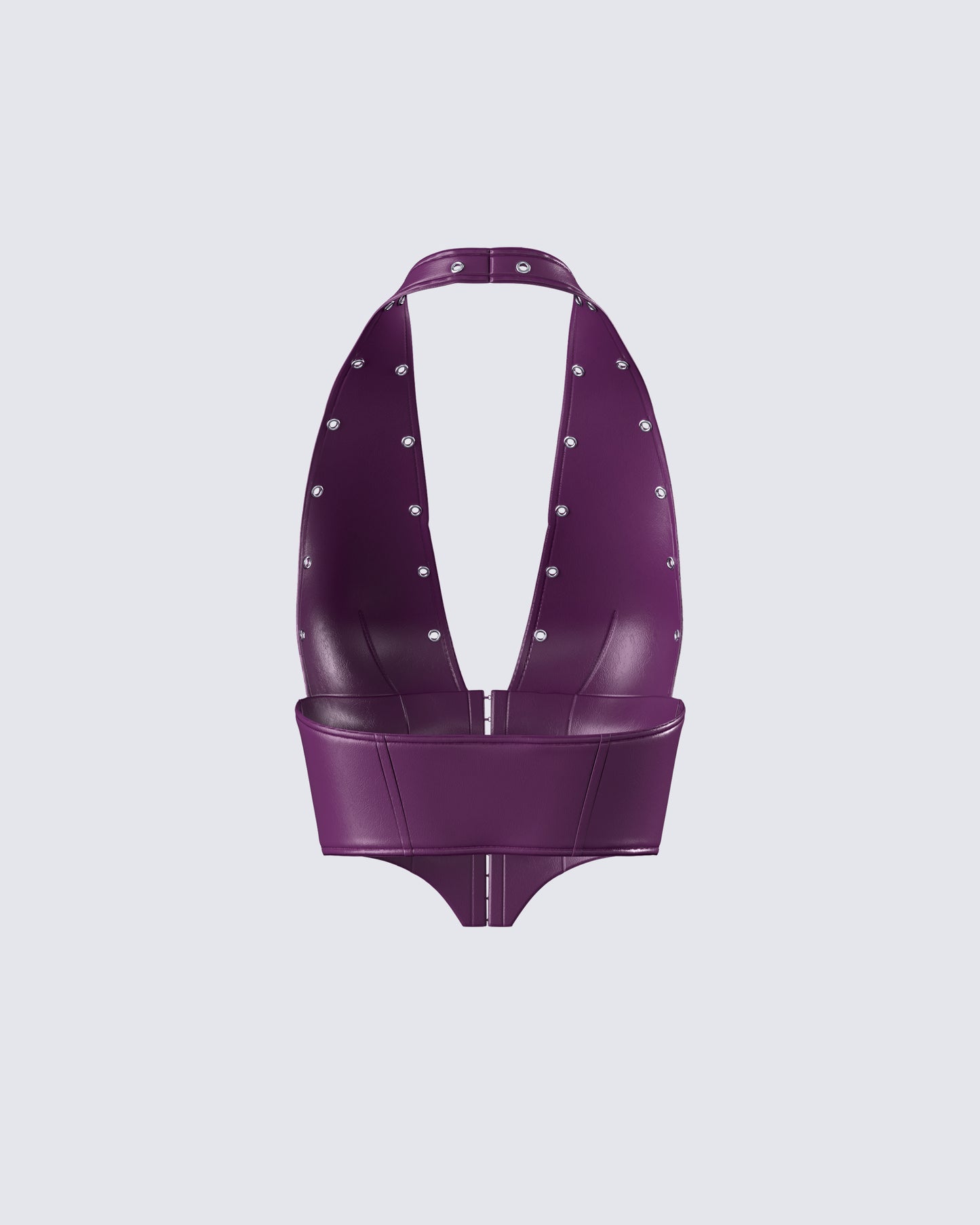 Nia Purple Vegan Leather Halter Top