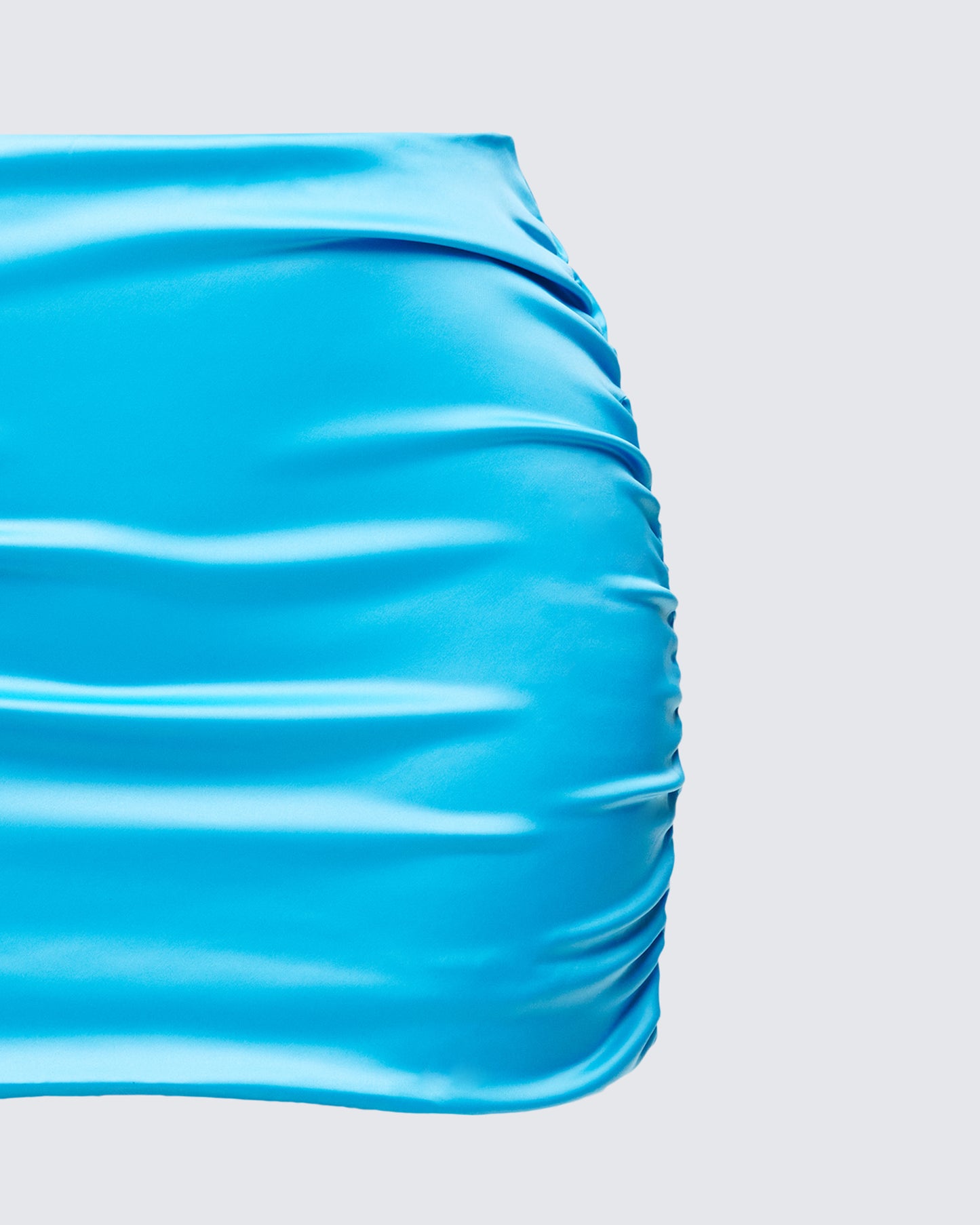 Saranna Blue Satin Micro Mini Skirt