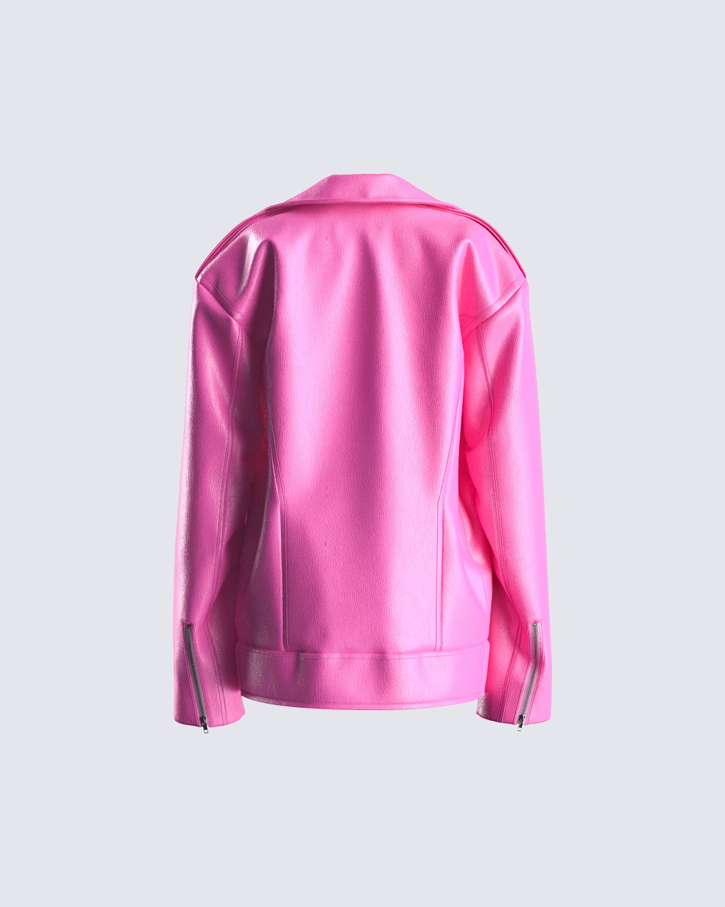 Ayse Pink Faux Leather Jacket