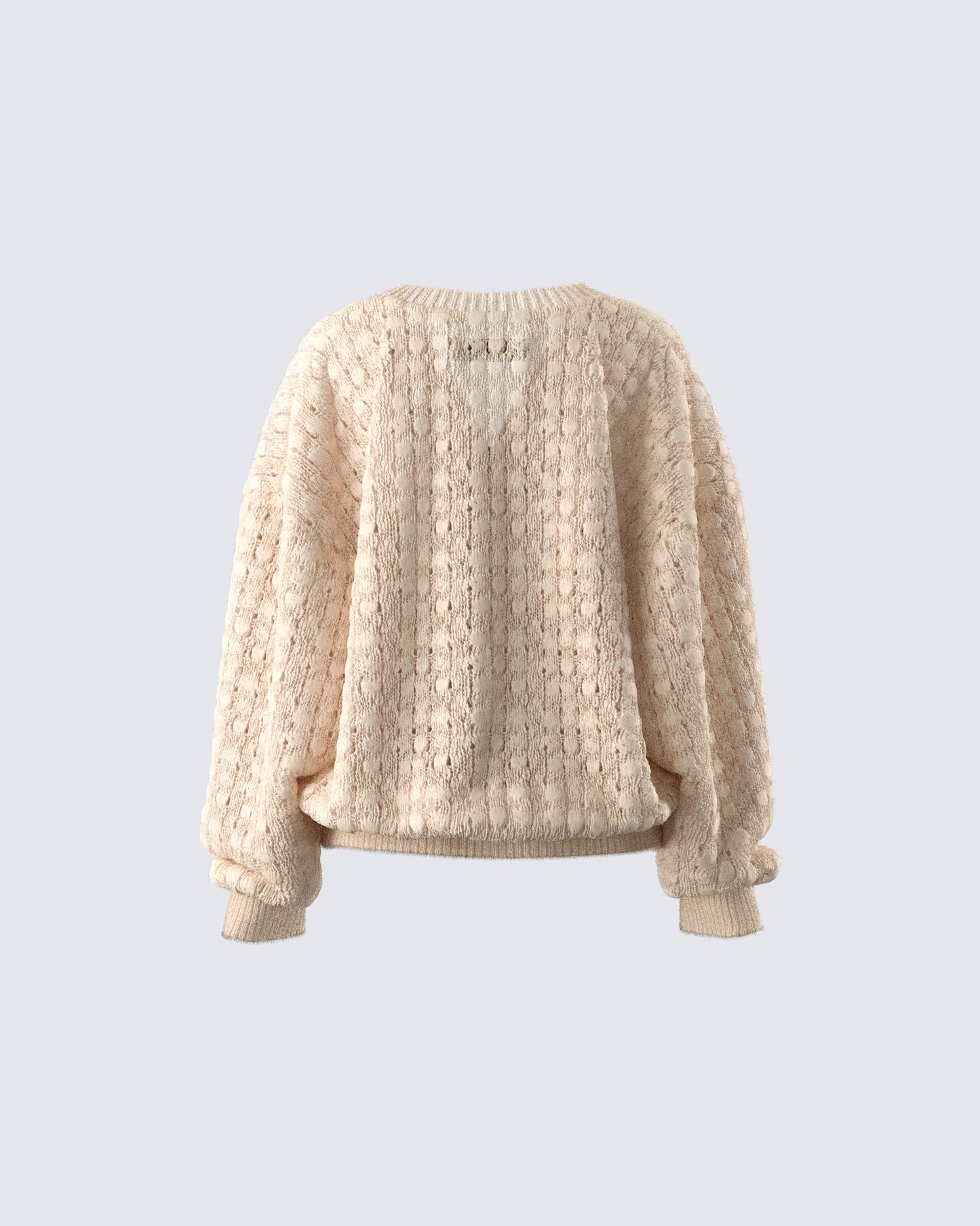 Andra Beige Bubble Knit Cardigan