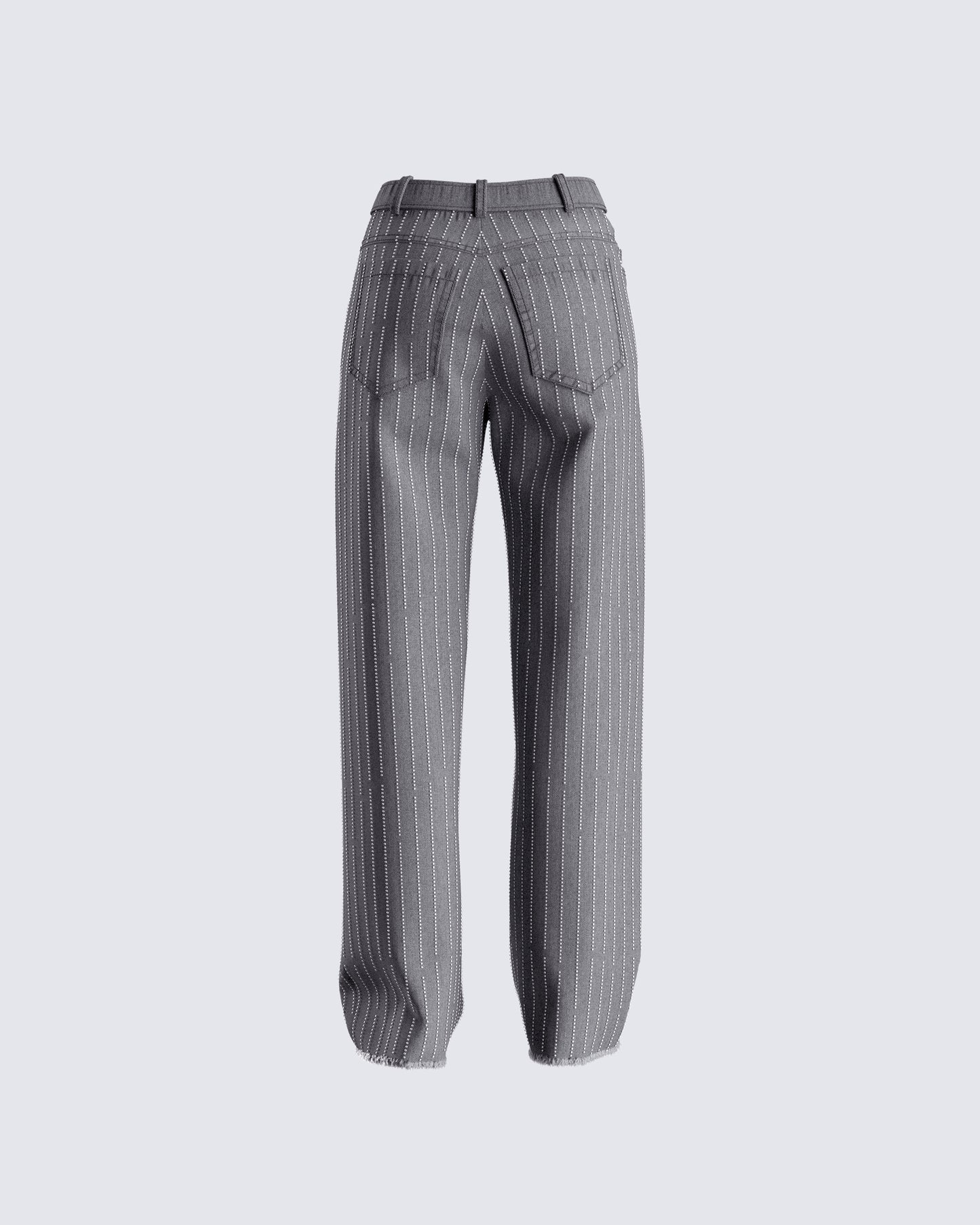 Taya Rhinestone Grey Jeans