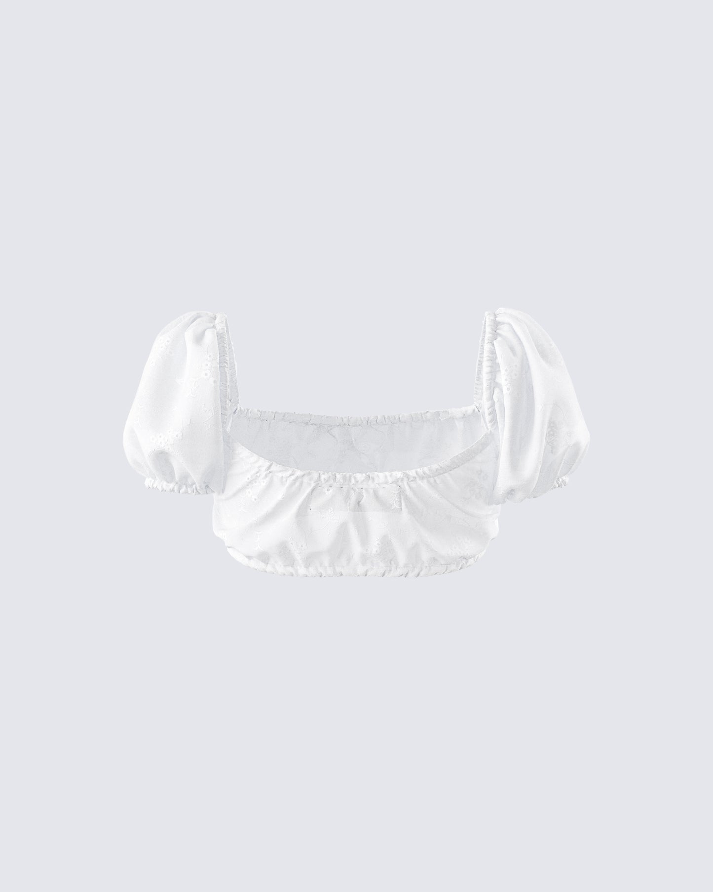 Rue White Cotton Floral Crop Top