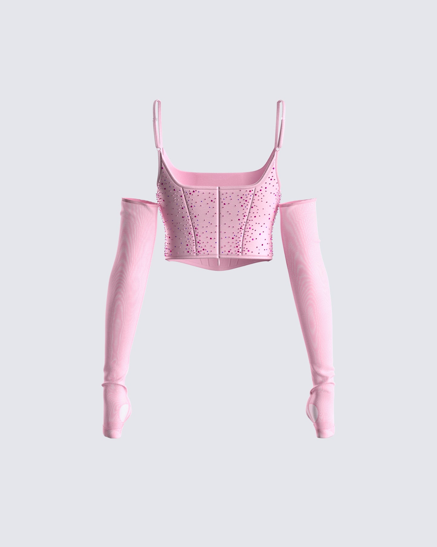 Delisa Pink Rhinestone Corset Top