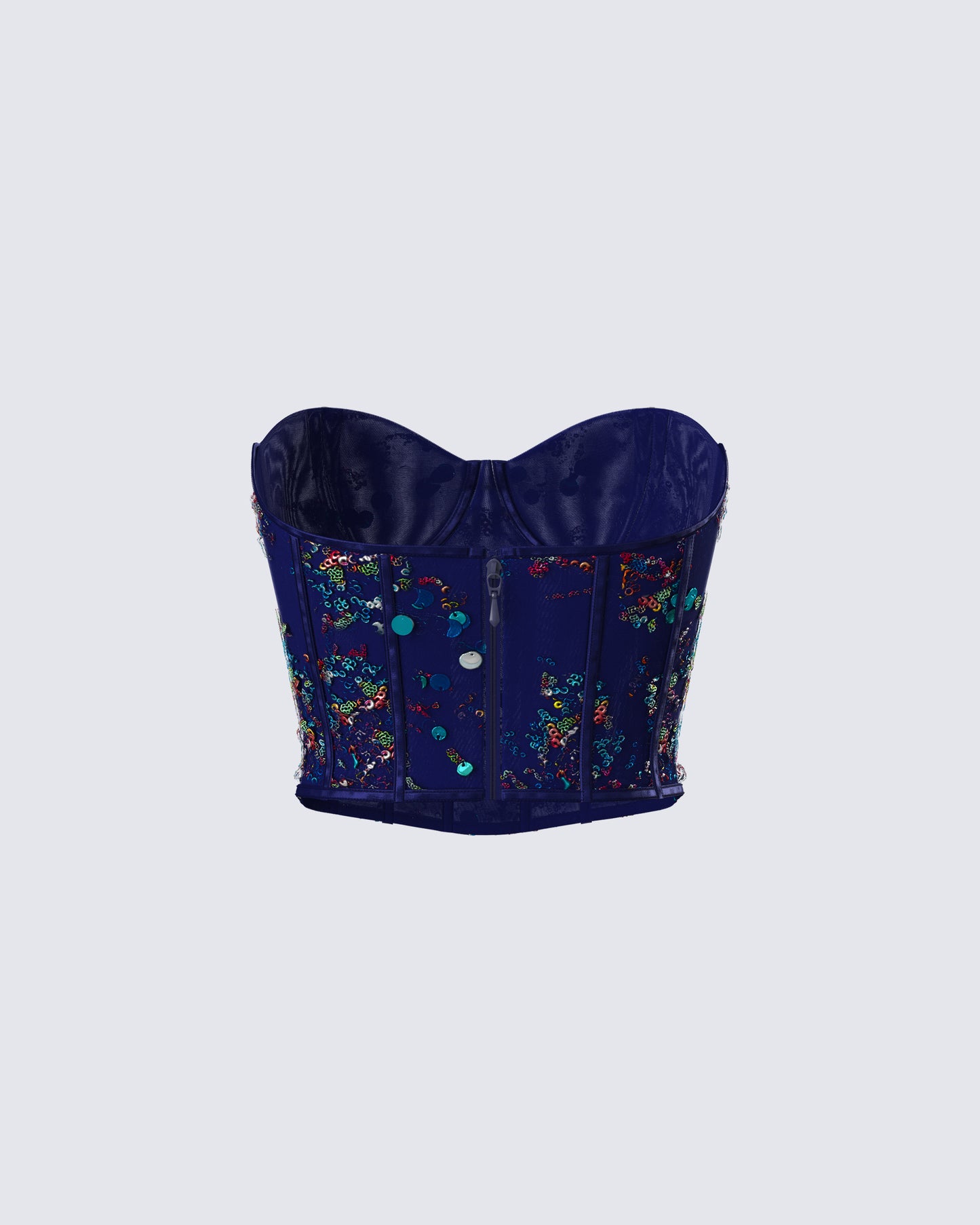 Jadira Blue Sequin Corset Top