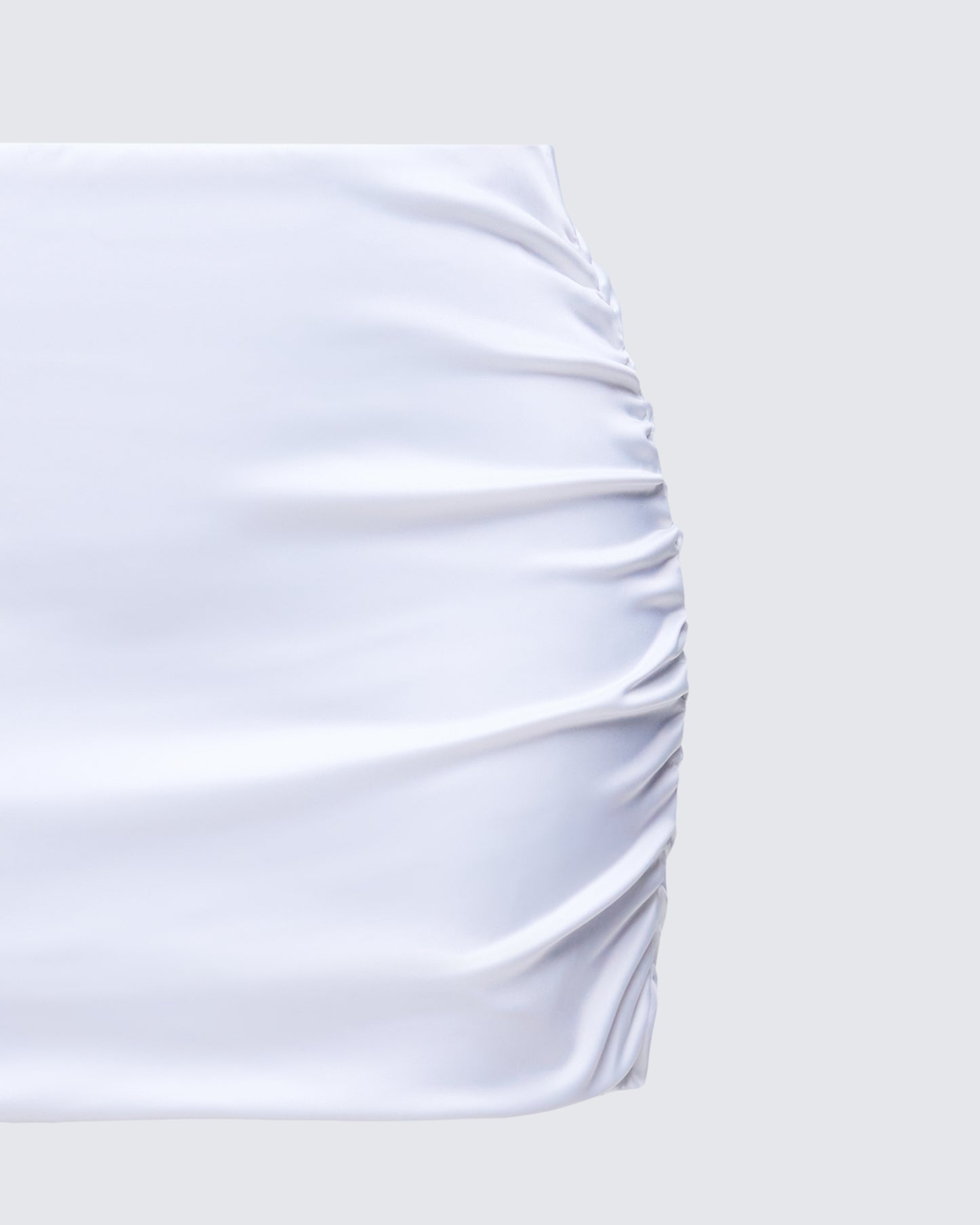 Saranna White Satin Micro Mini Skirt