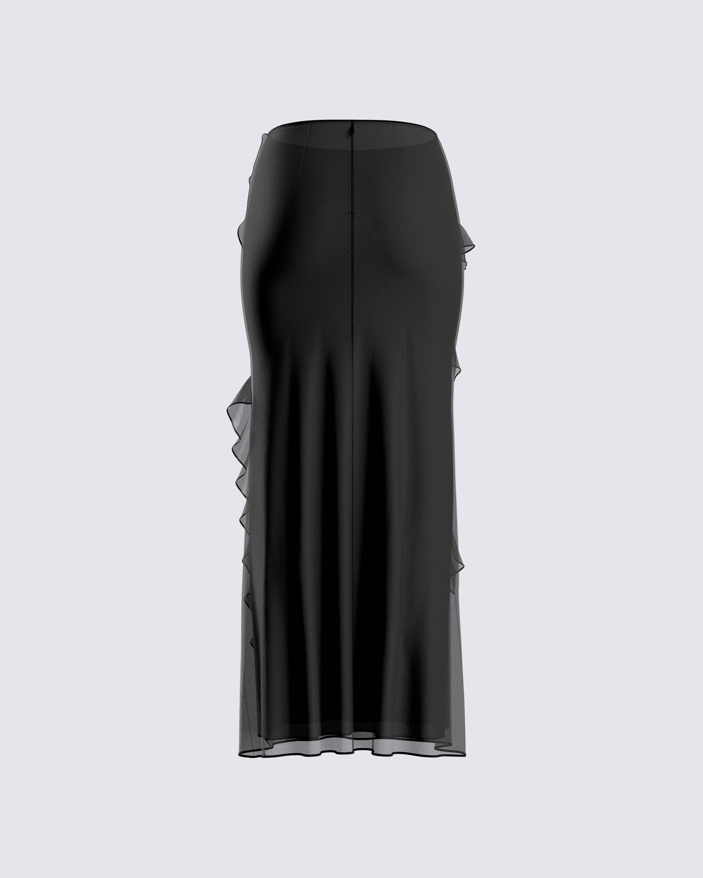 Sissy Black Ruffle Maxi Skirt