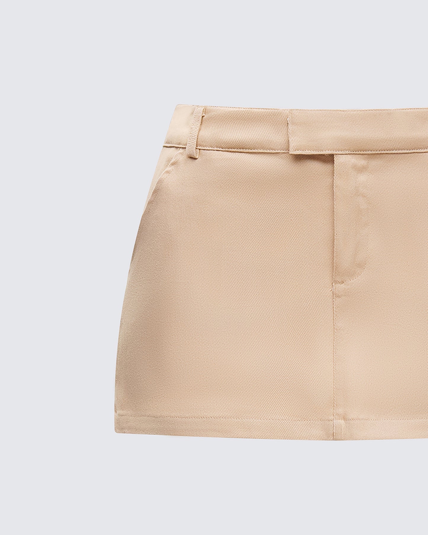 Harwell Tan Twill Mini Skirt