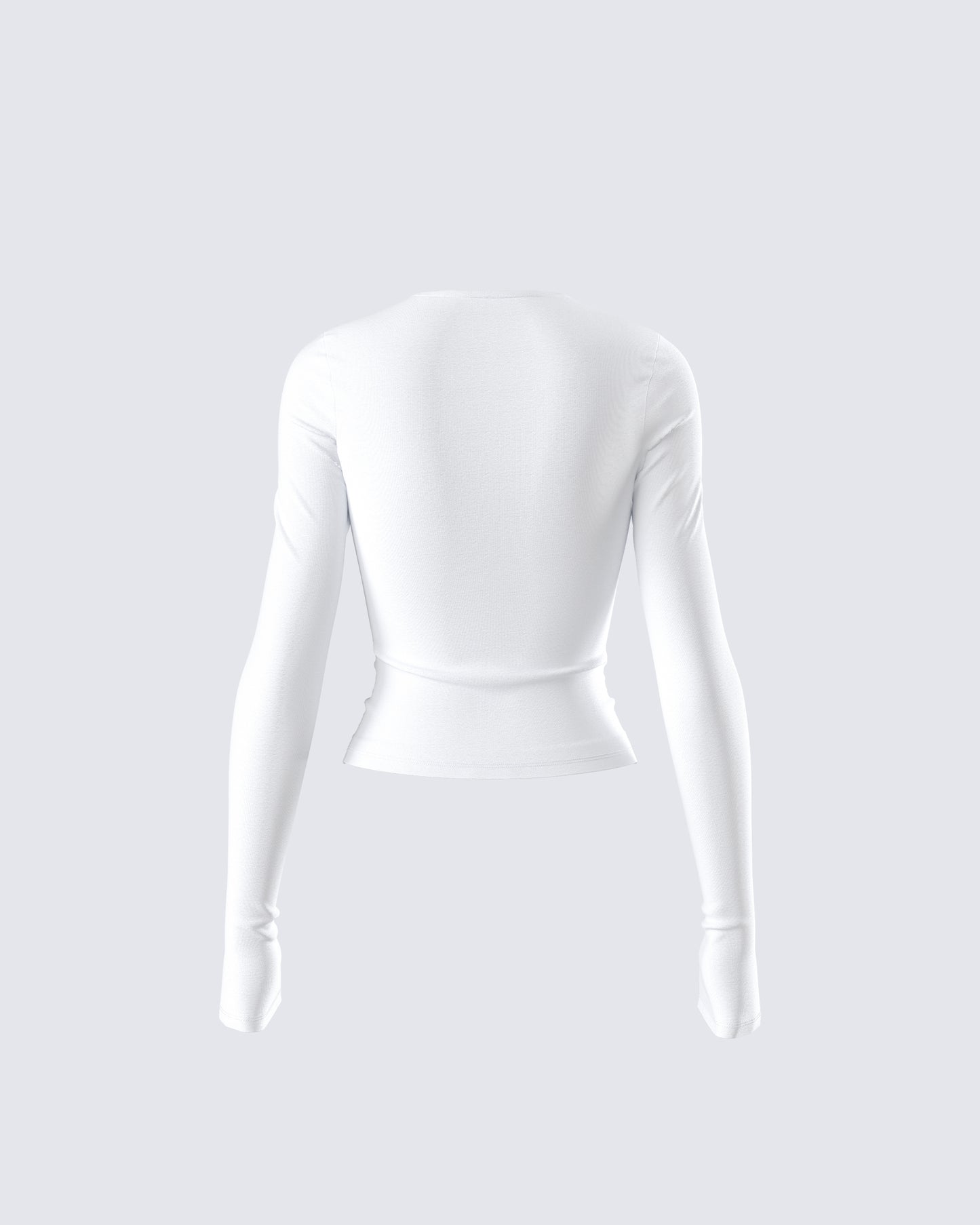 Vivi White Jersey Long Sleeve Top