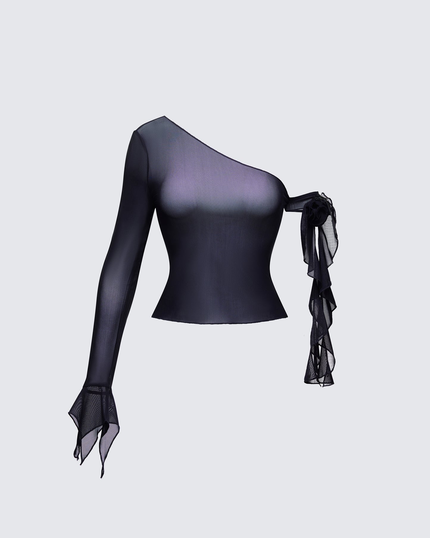 Sylphine Black Mesh Asymmetric Top product front
