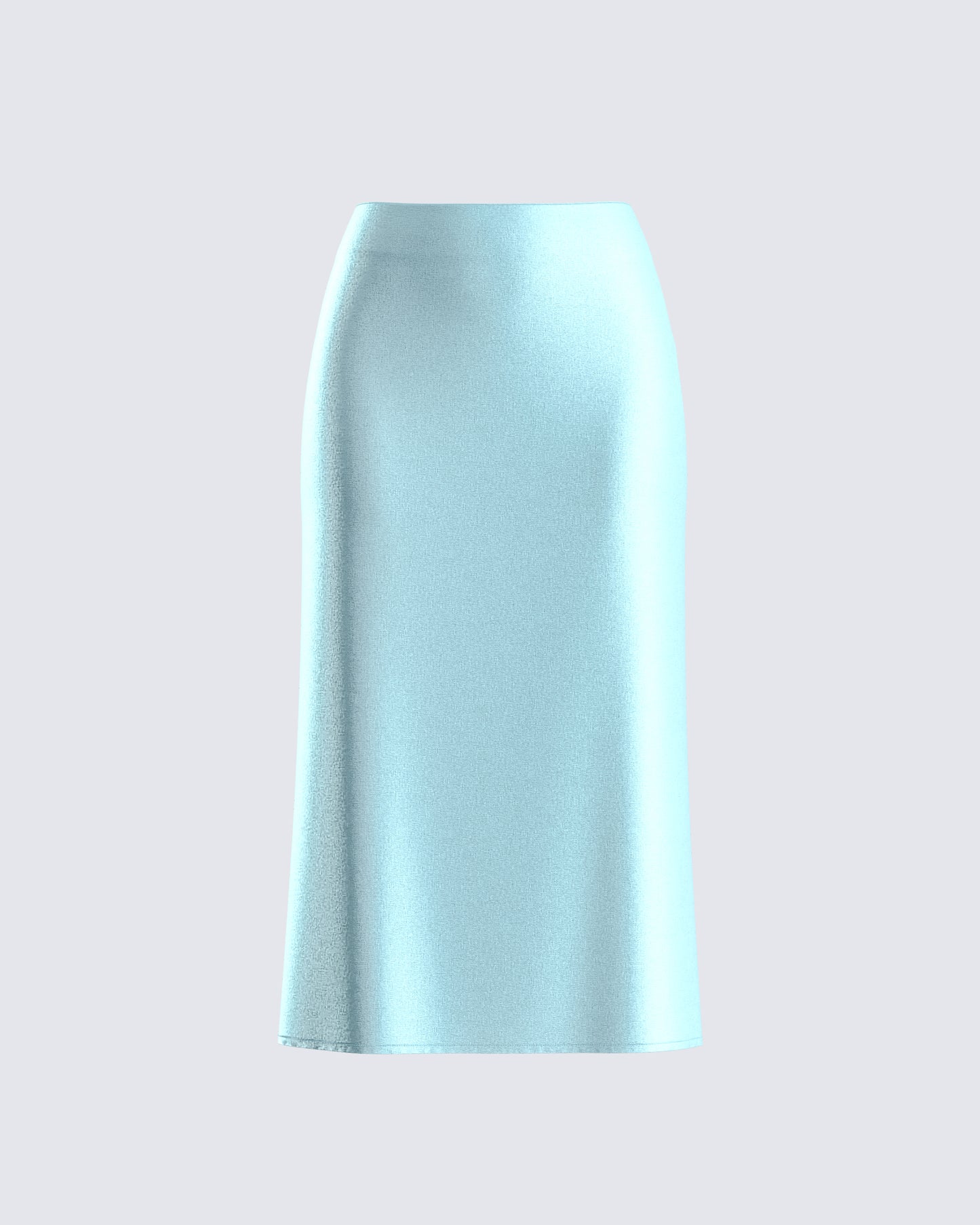 Florie Aqua Satin Midi Skirt product front