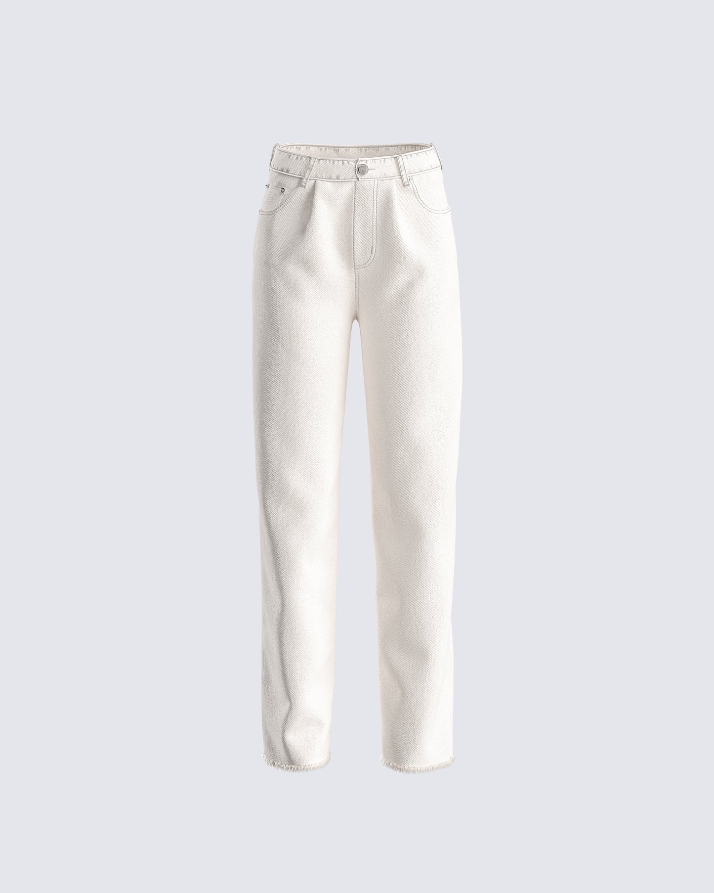 Saga White Frayed Denim Jean 3d product front
