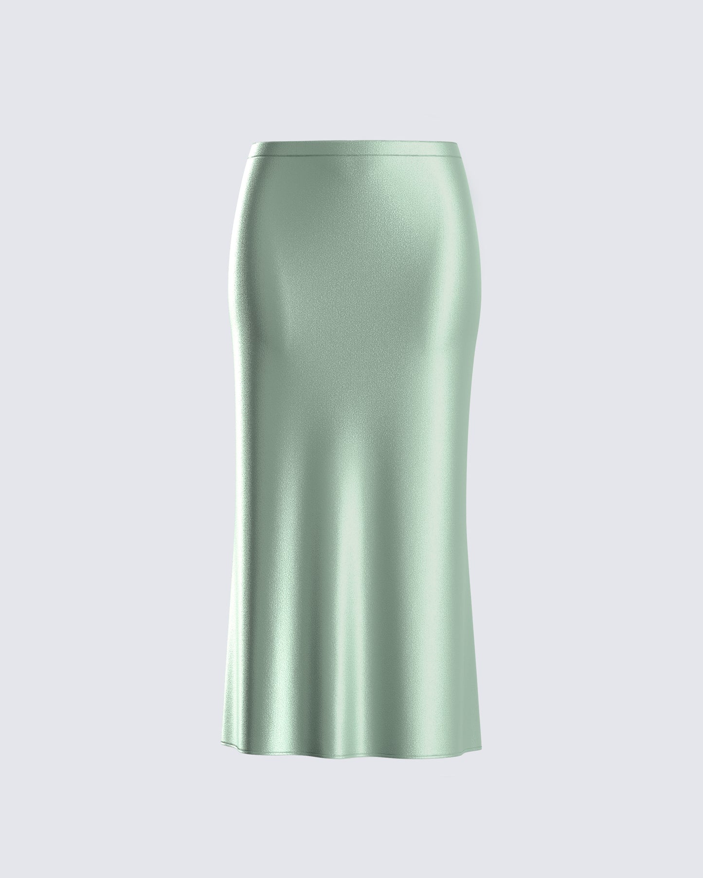 Shae Green Satin Midi Skirt 3d product front