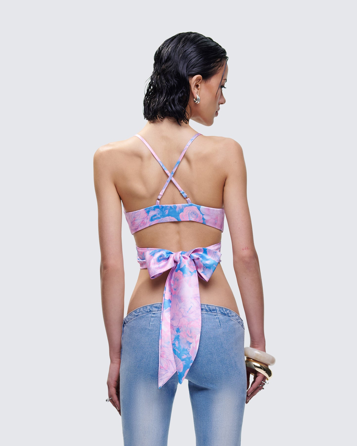 Aiyana Multi Floral Print Wrap Top