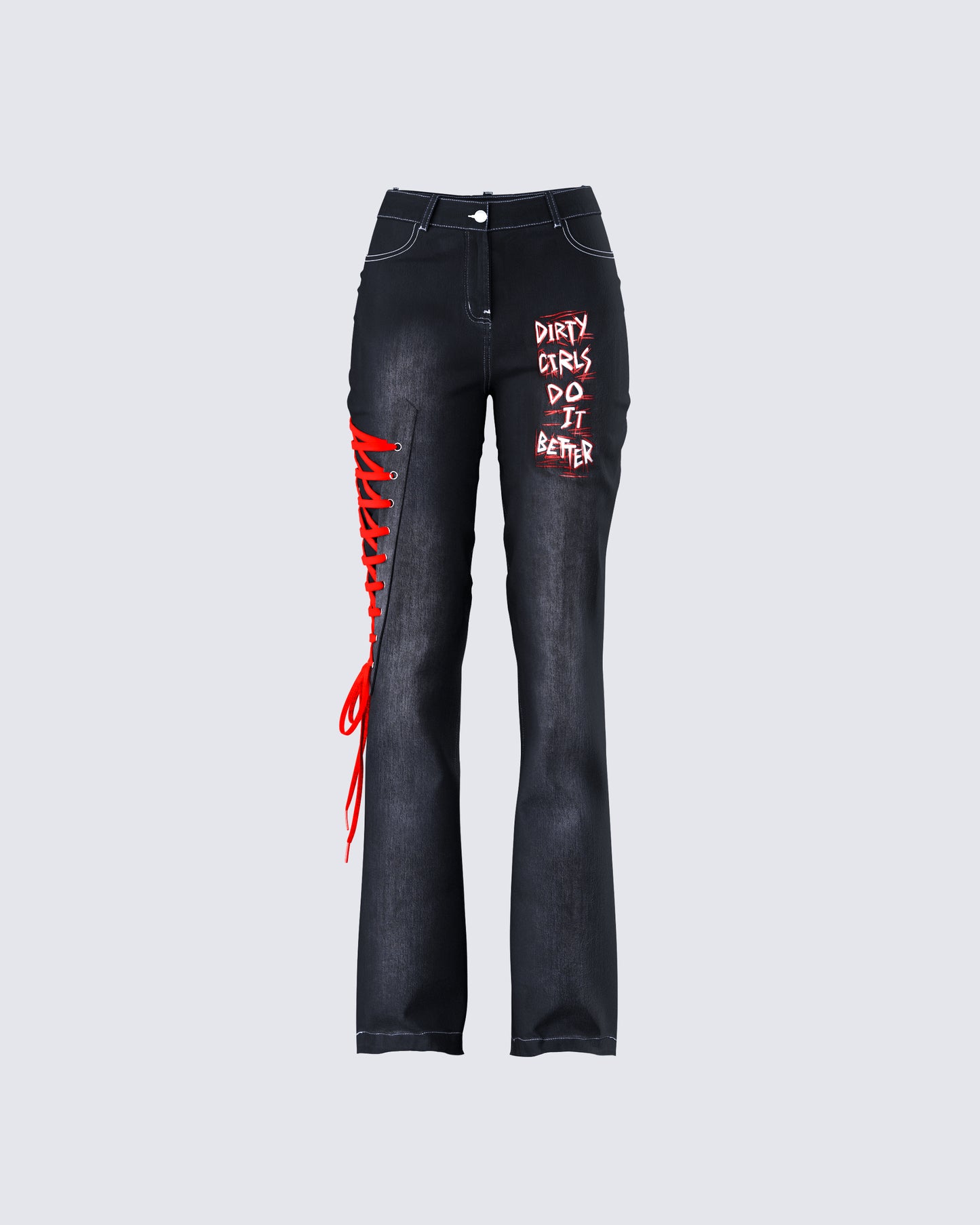 Salem Black Low Rise Denim Pant 3d product front