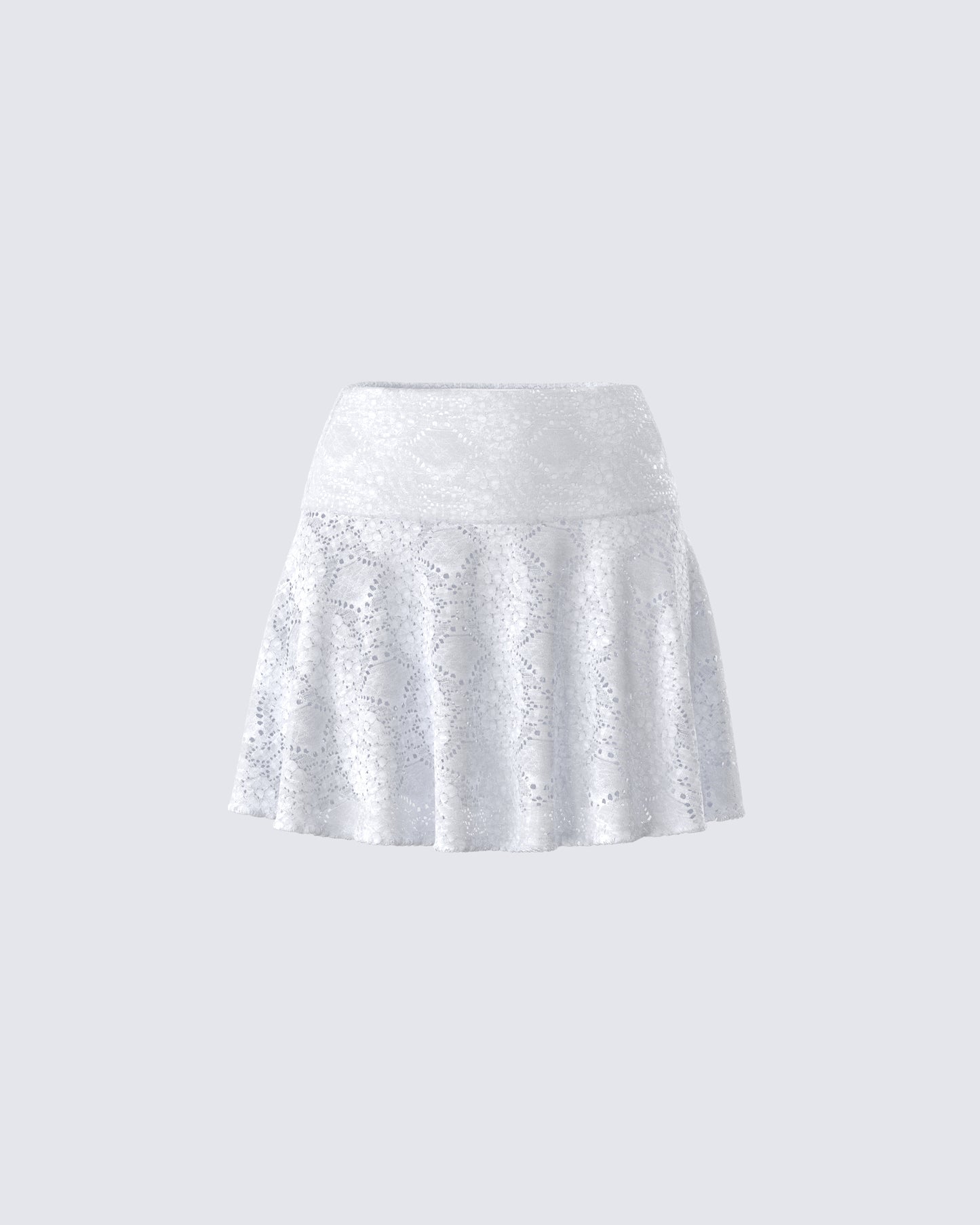 Teya White Pattern Mini Skirt product front