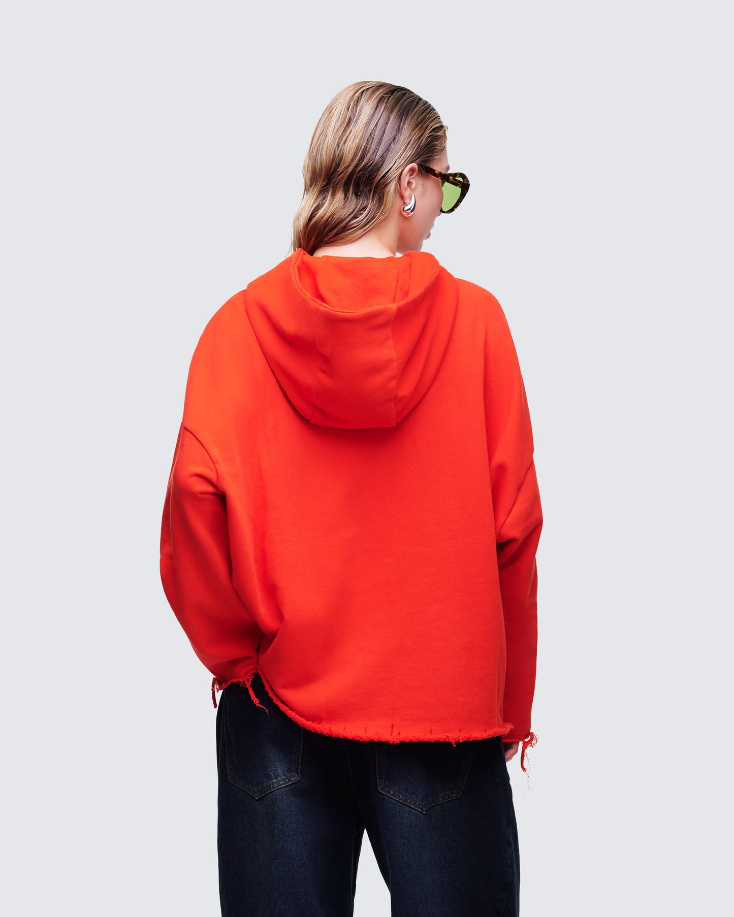 Aaralyn Red Distressed Hoodie