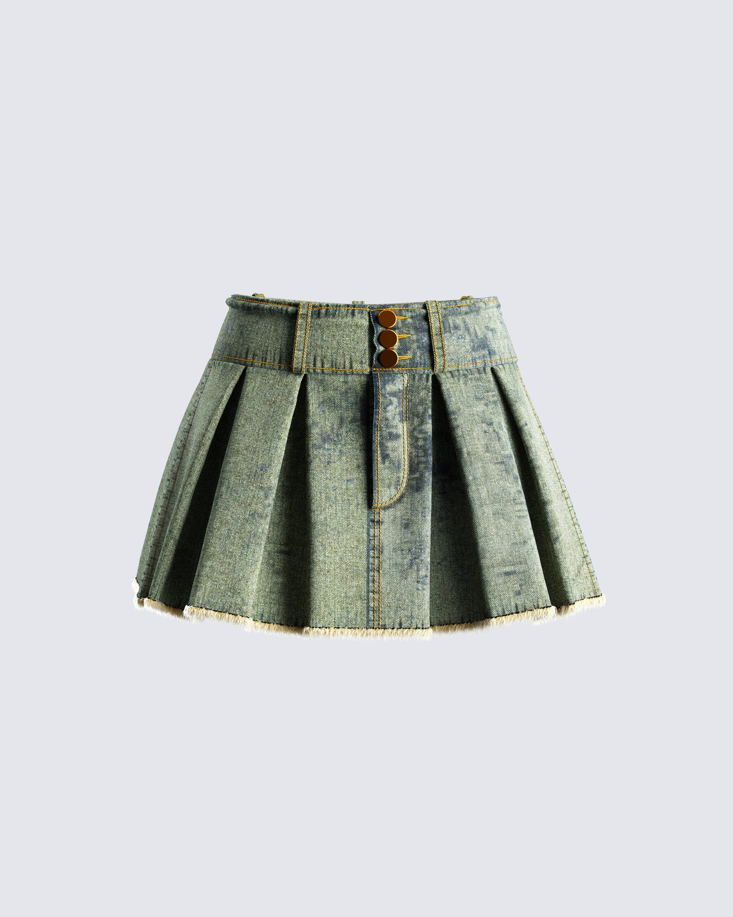 Richelle Washed Denim Mini Skirt 3d product front