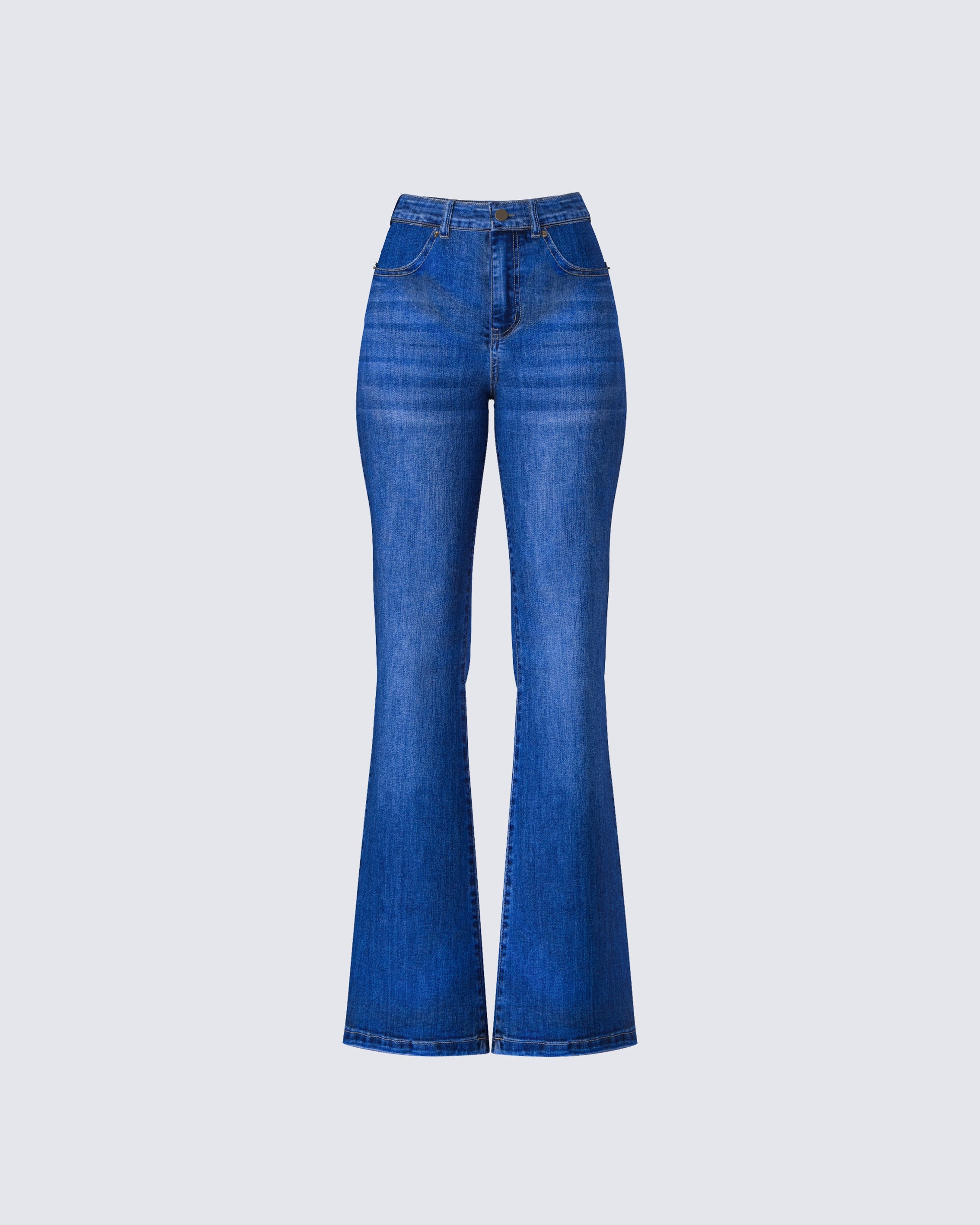 Kass High Rise Blue Denim Rainbow Jean product front