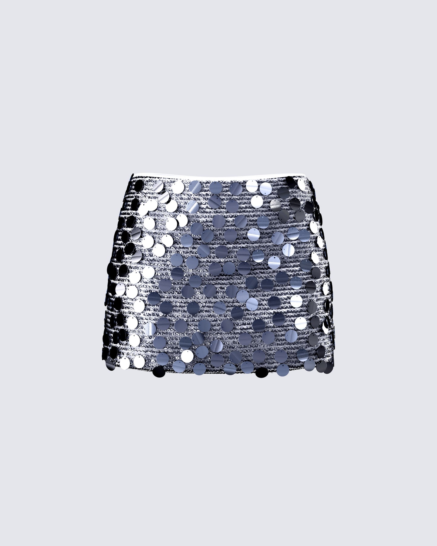 Philo Silver Sequin Mini Skirt 3d product front