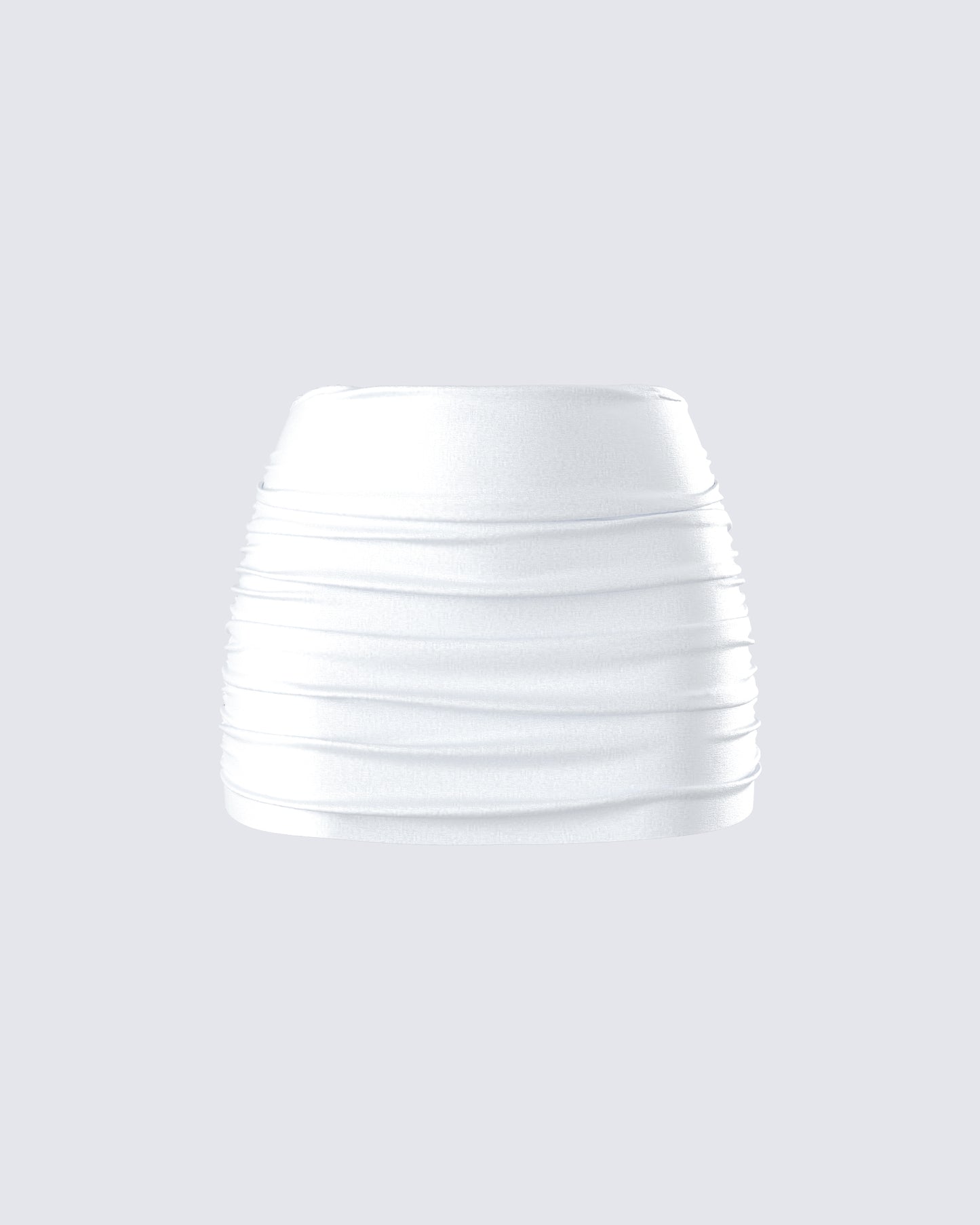 Rivi White Satin Micro Mini Skirt product front