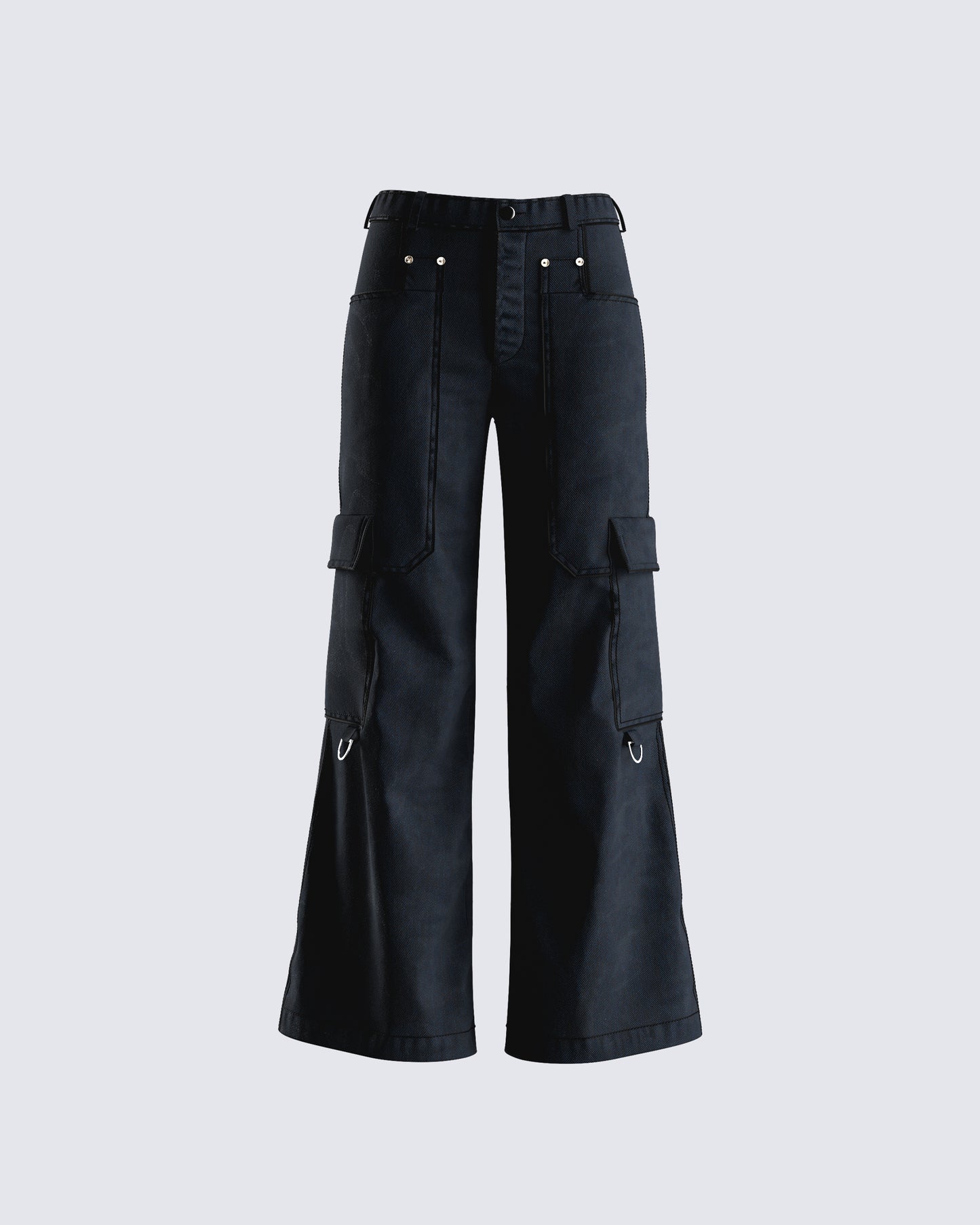 Laina Black Twill Pocket Pant 3d product front