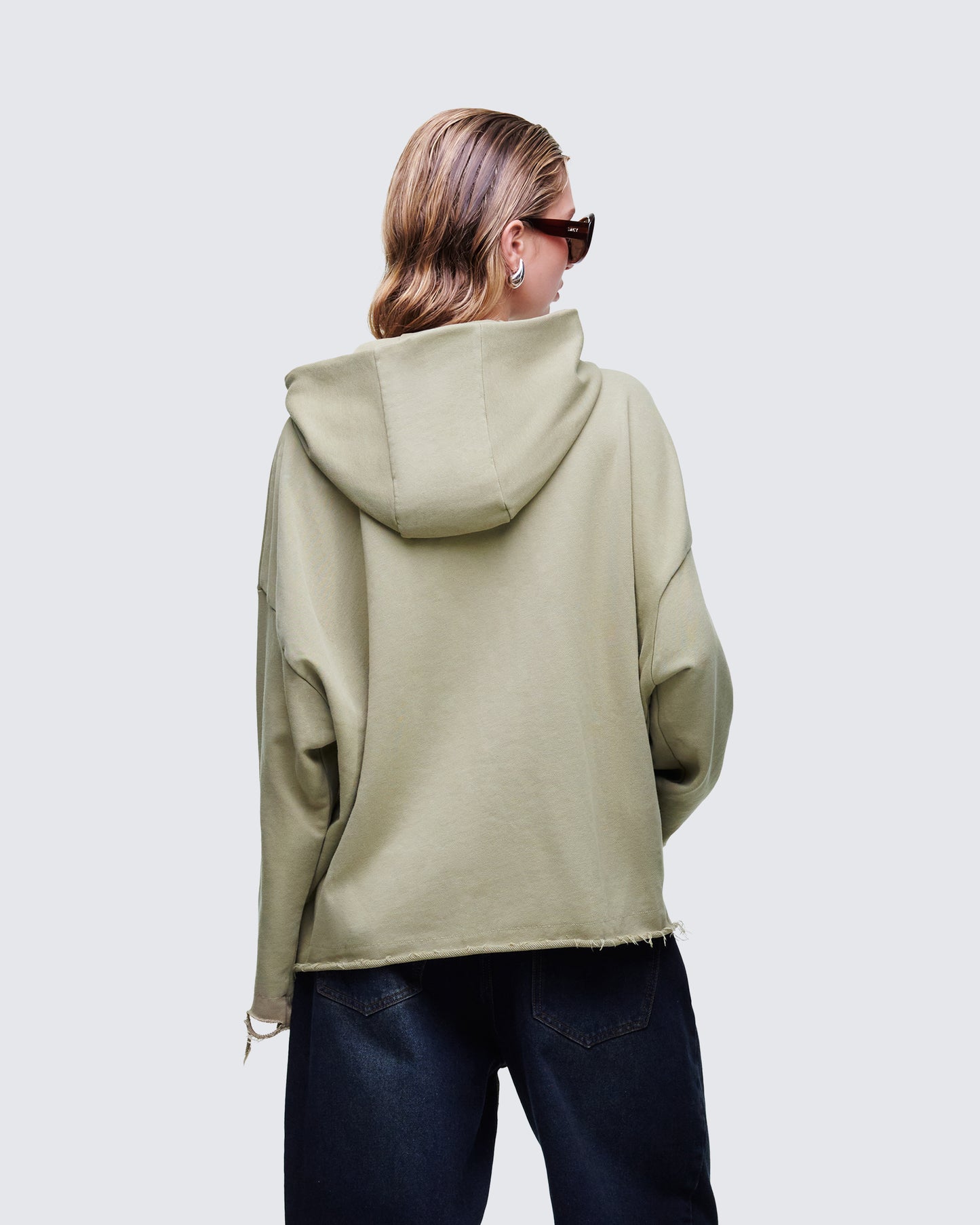 Aaralyn Green Distressed Hoodie