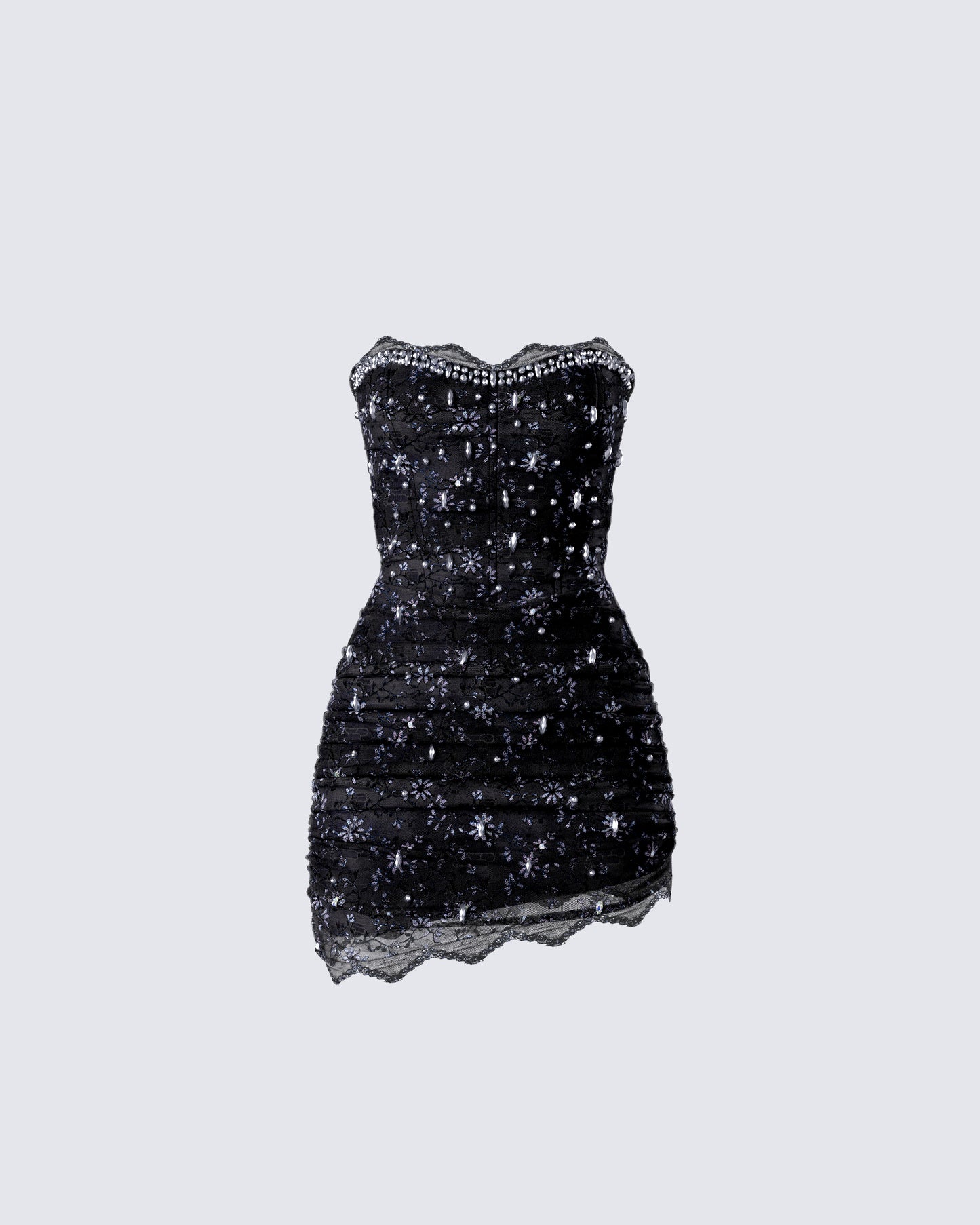 Clarisse Black Hand Beaded Rhinestone Dress product front