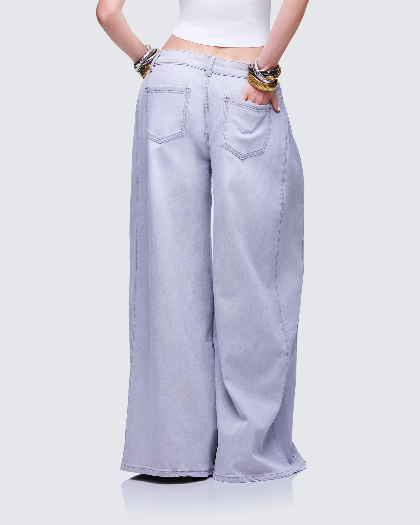 Lysandra Washed Grey Pleat Inset Jean