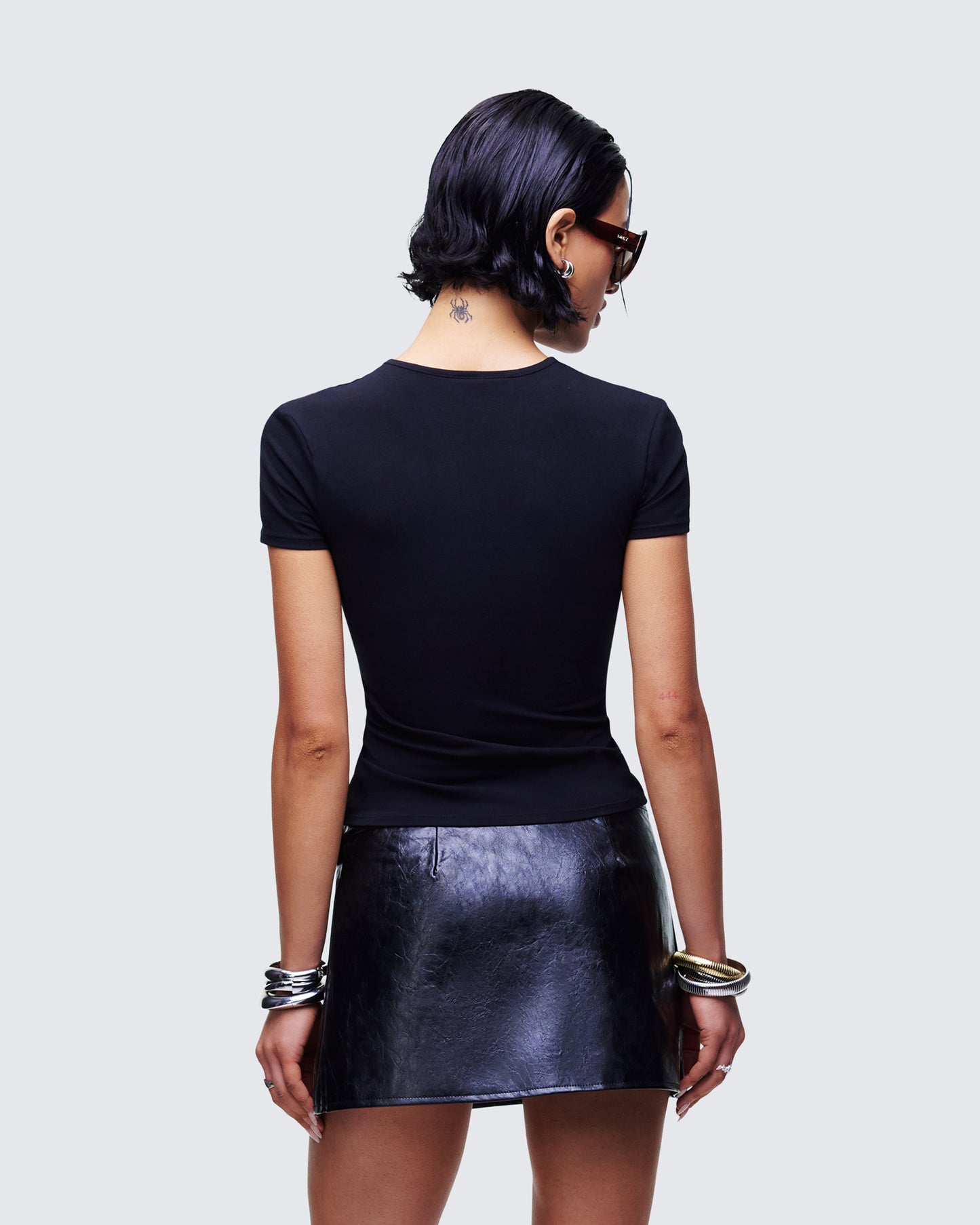 Drea Black Slogan Classic Tee