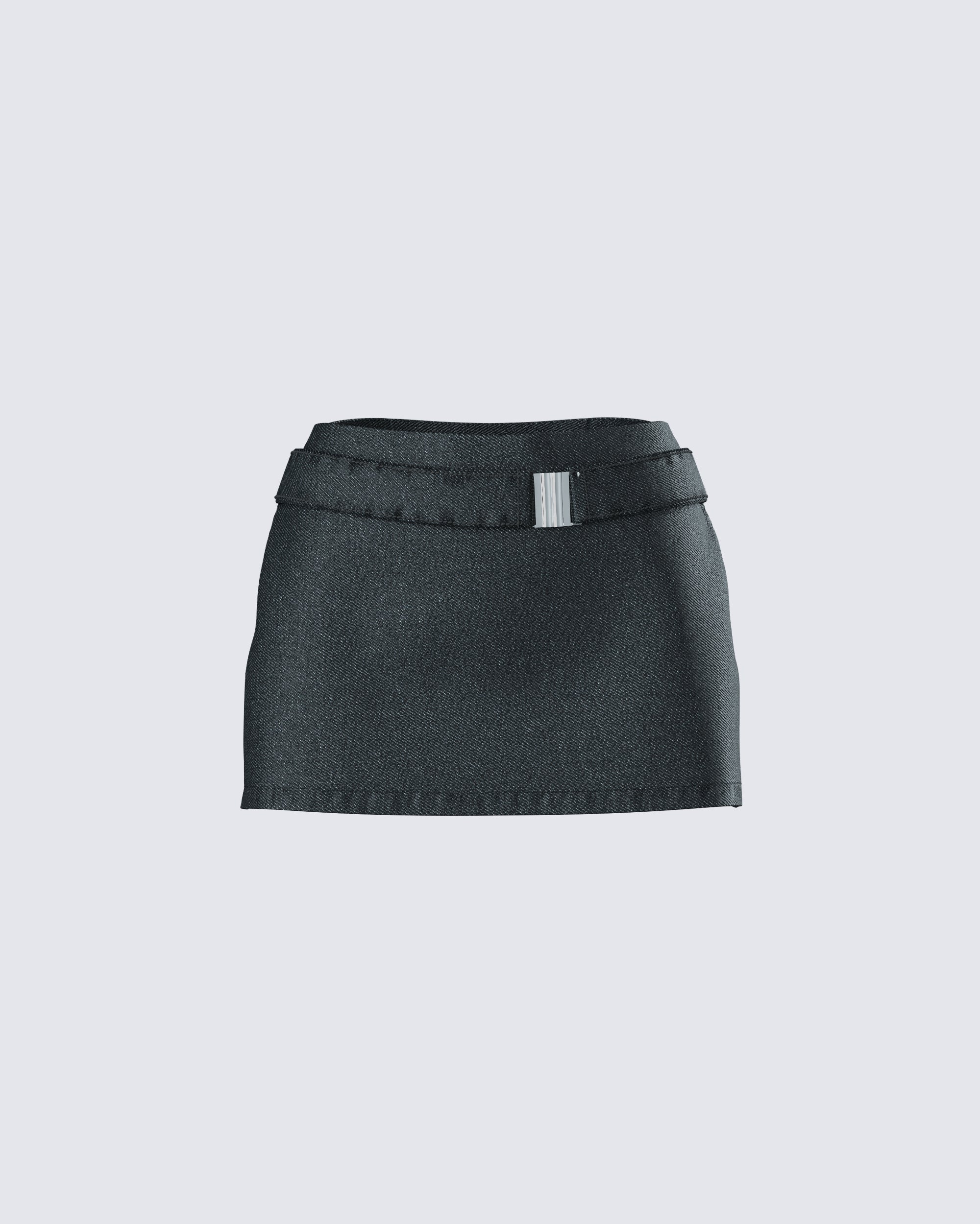 Belted Mini Skirt in Black - Get great deals at JustFab