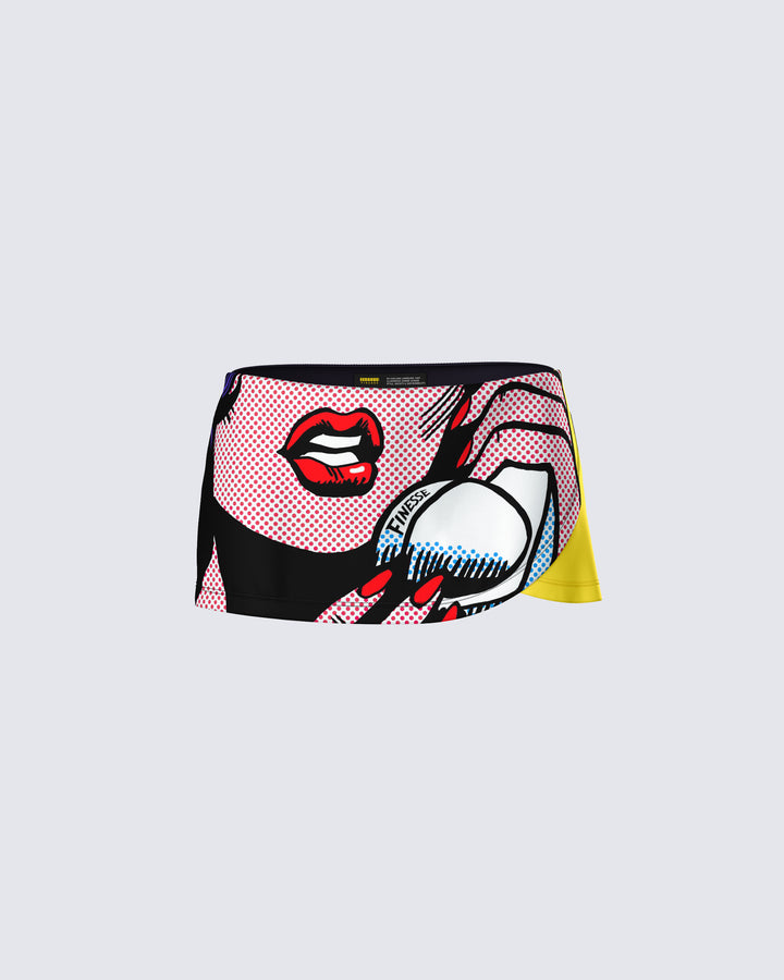 Rubina Graphic Print Micro Mini Skirt product front