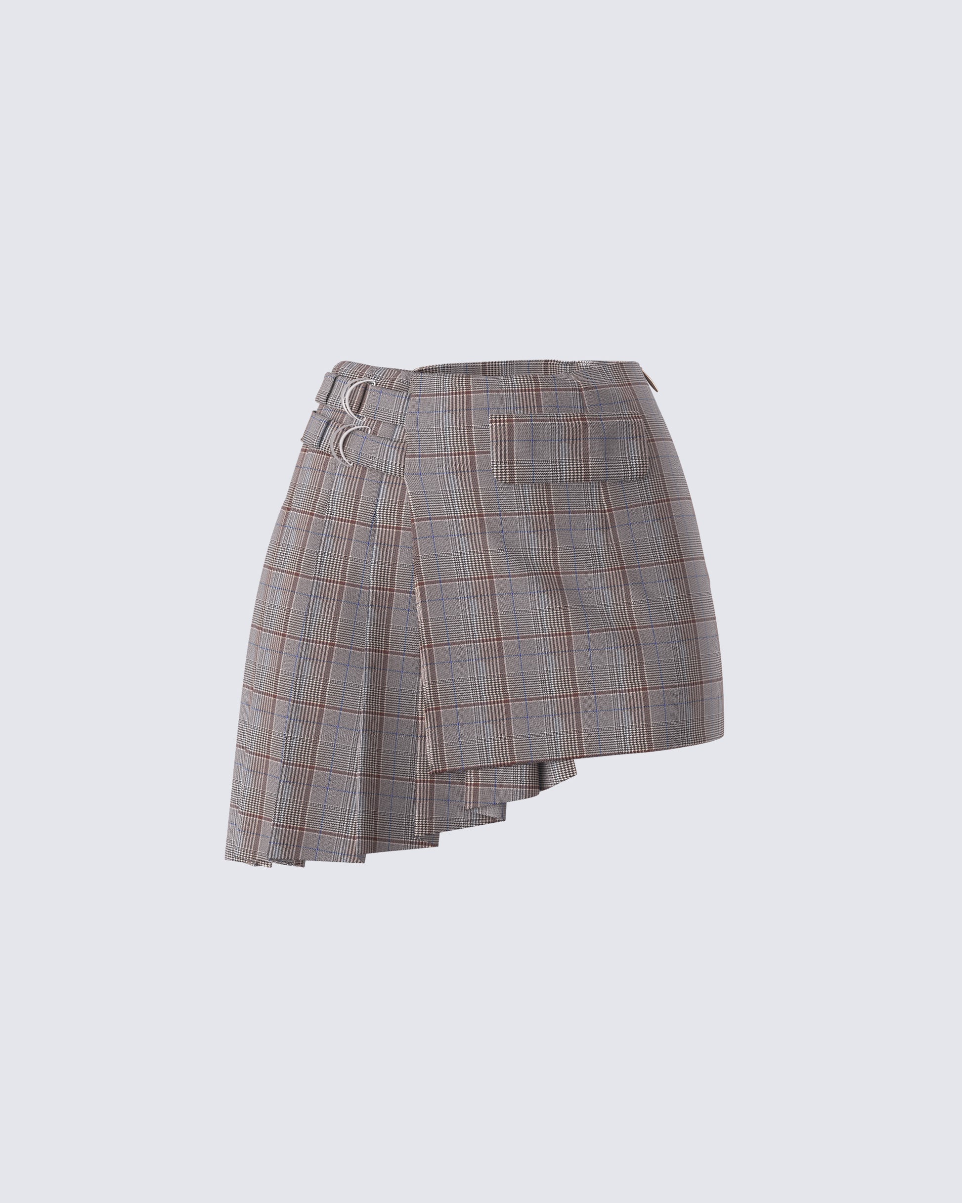 Colby Brown Plaid Mini Skirt 3d product front