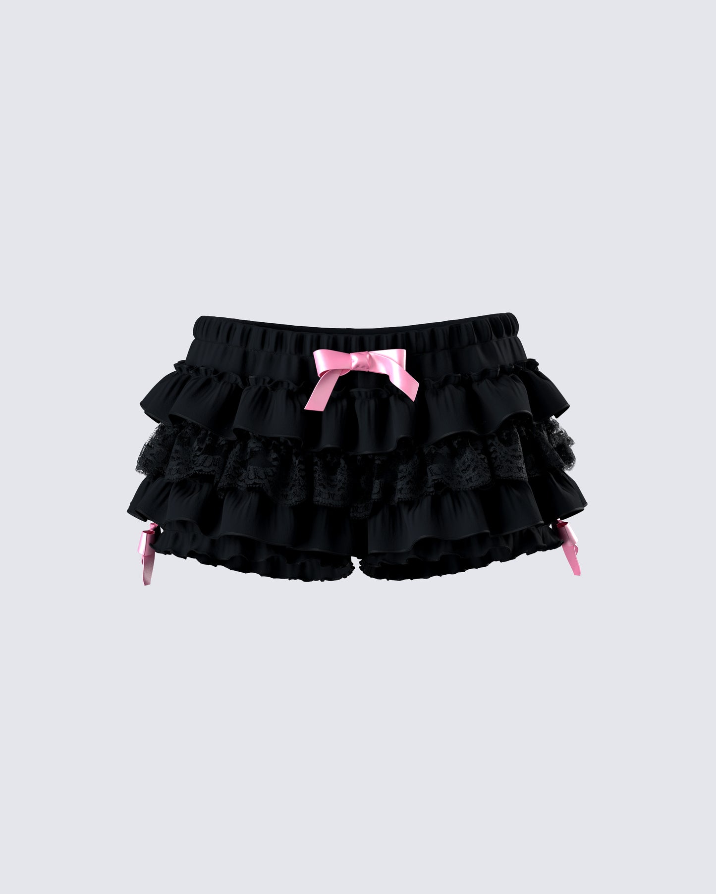 Martina Black Ruffle Short 3d product front