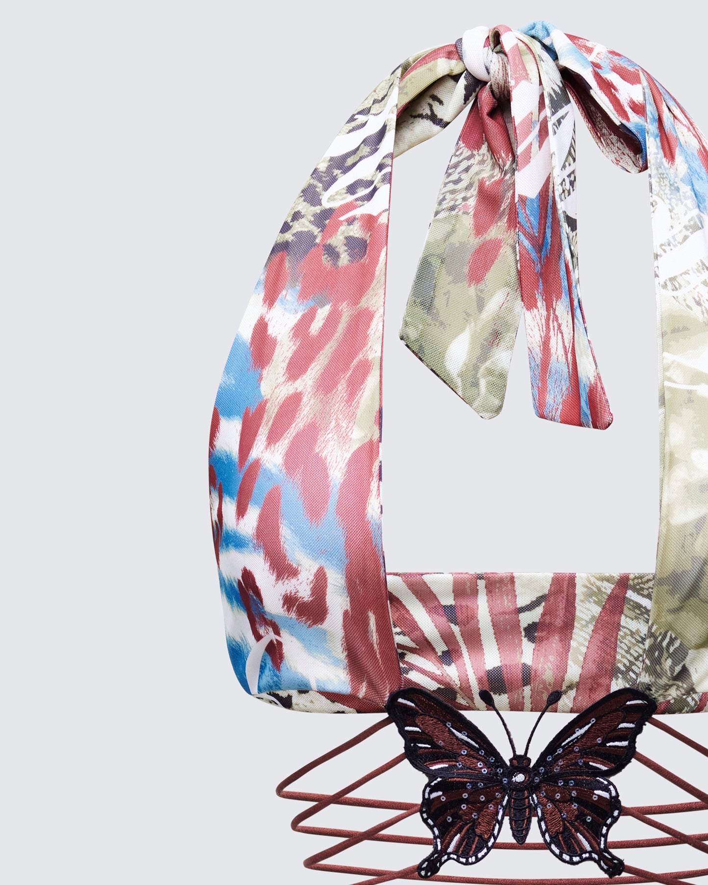 Cece Brown Printed Halterneck Top