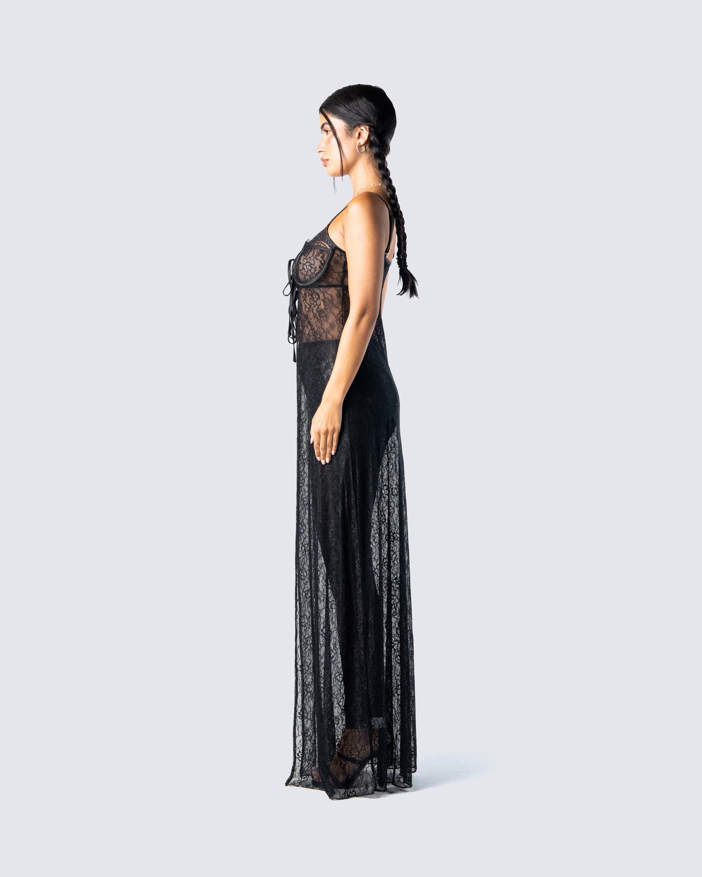 Sylvia Black Lace Maxi Top