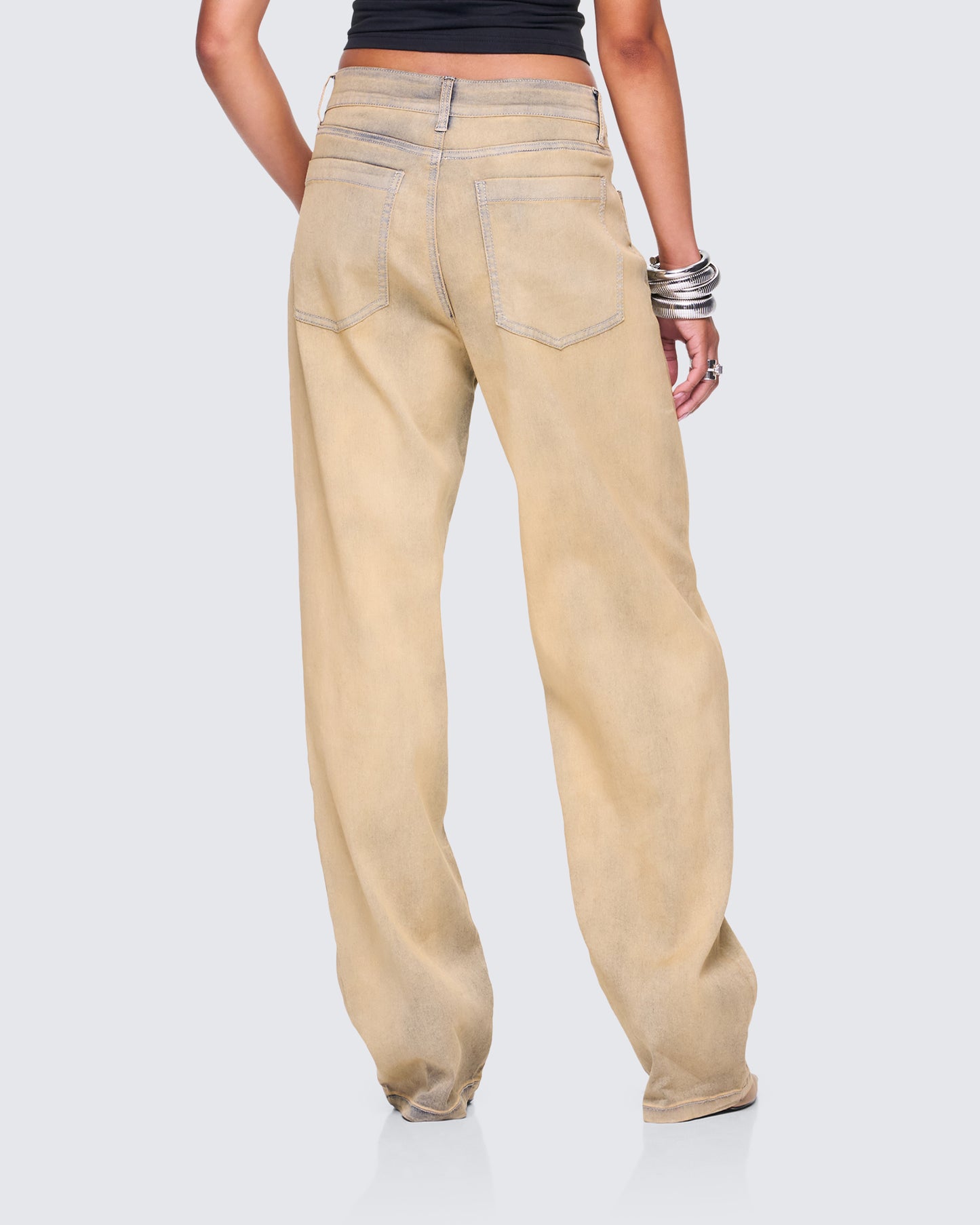 Sanvi Yellow Wash Stretch Jeans
