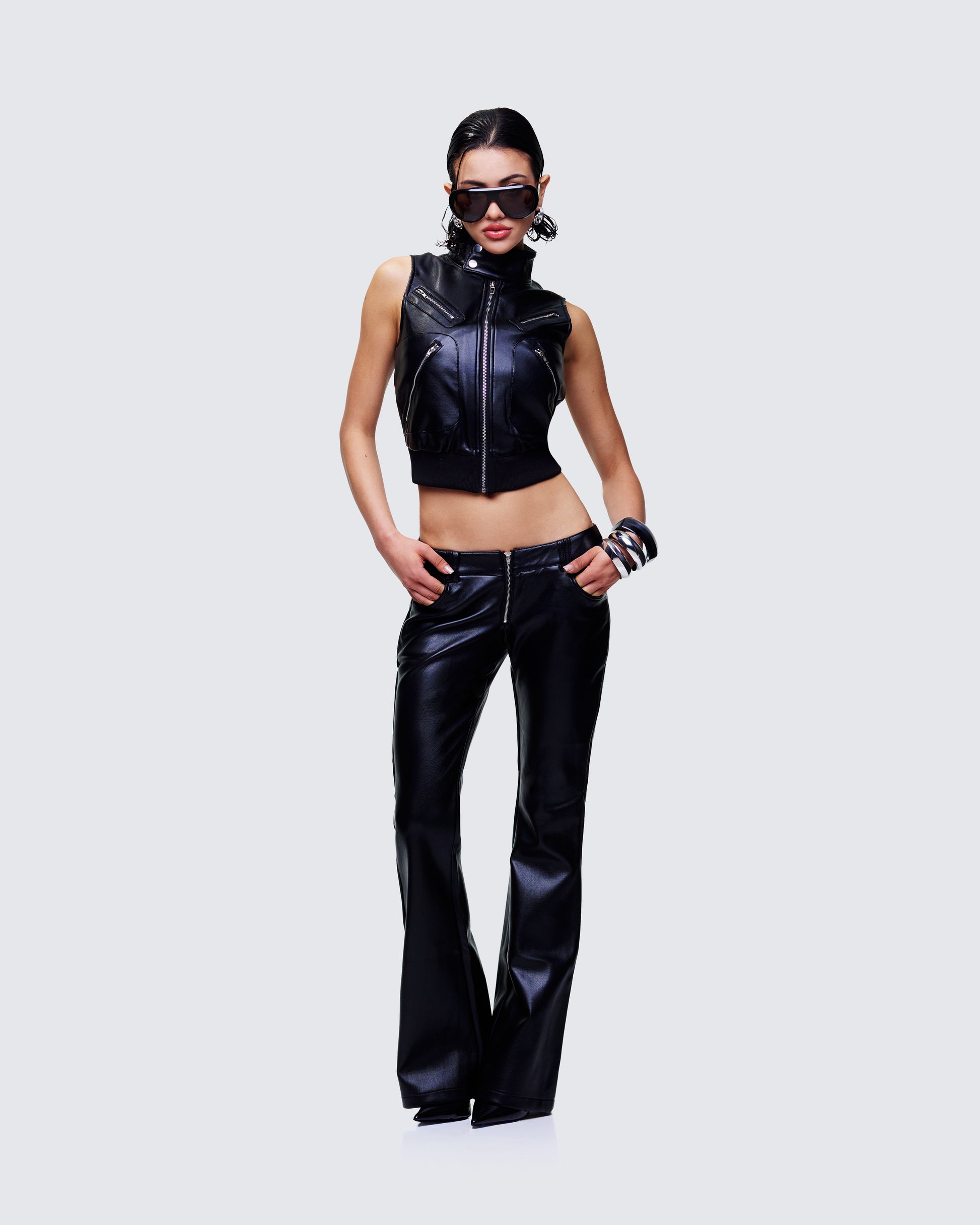Women's black jacket alternate angle – FINESSE