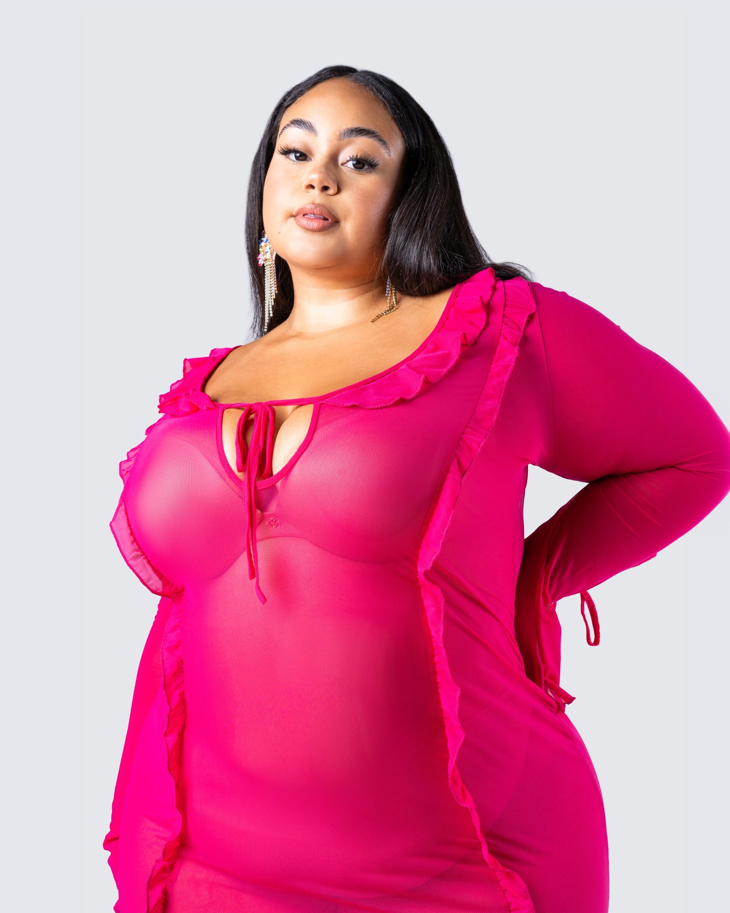 Florence Magenta Mesh Maxi Dress