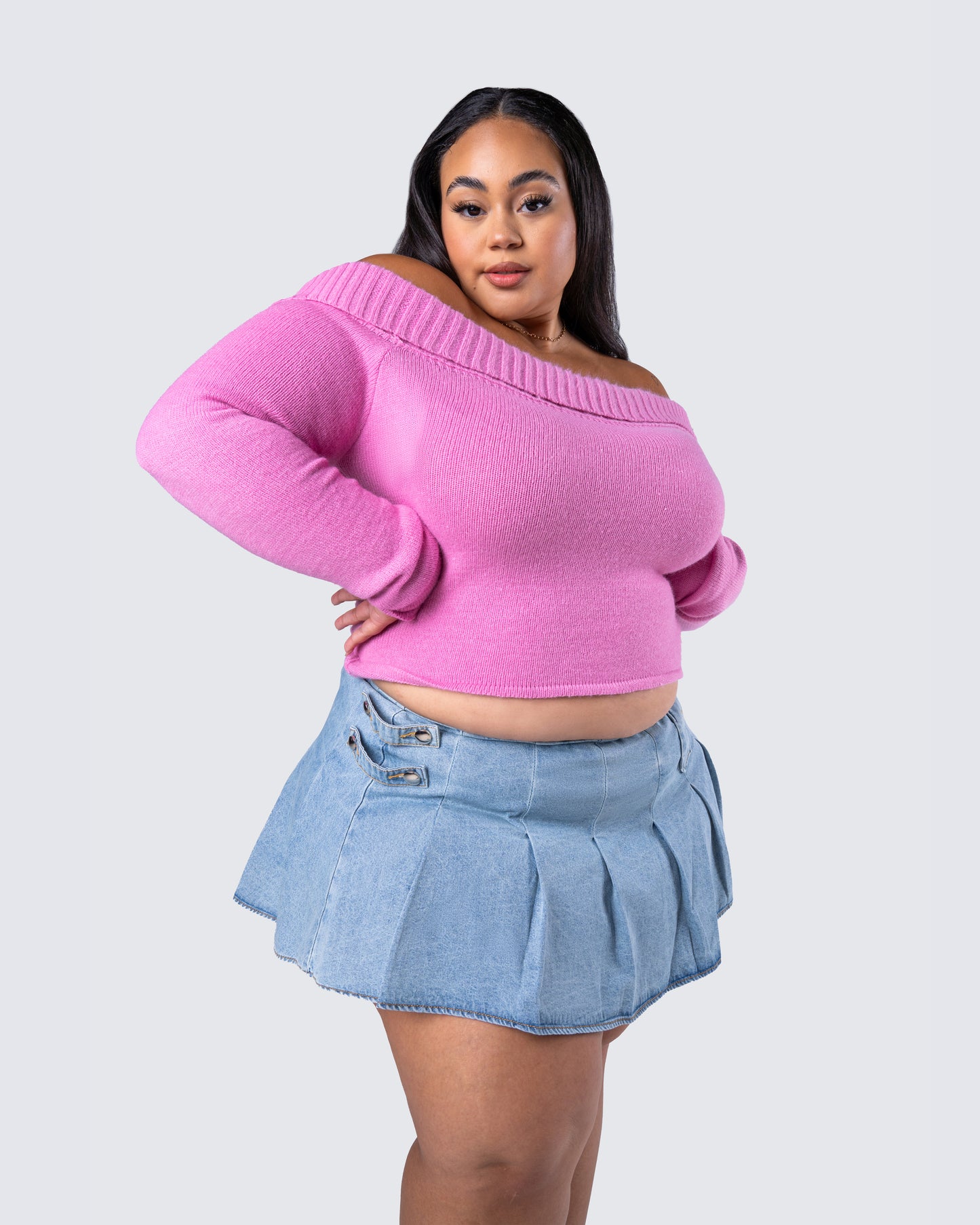 Lorraine Pink Sweater Knit Top