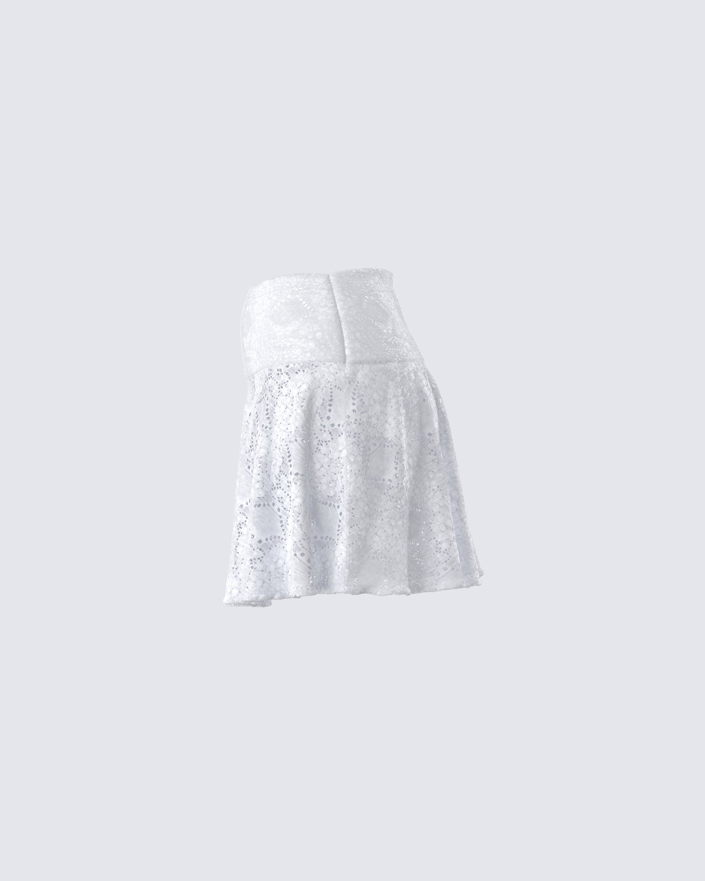 Teya White Pattern Mini Skirt