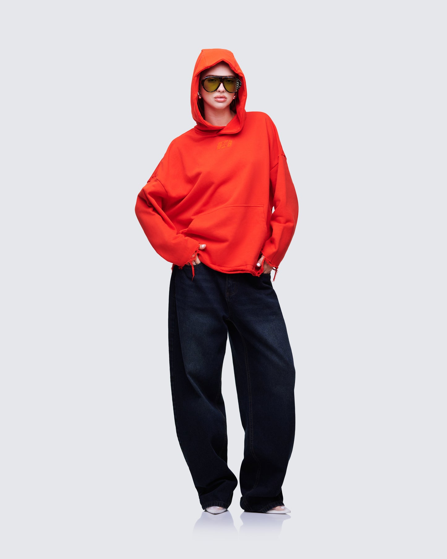 Aaralyn Red Distressed Hoodie