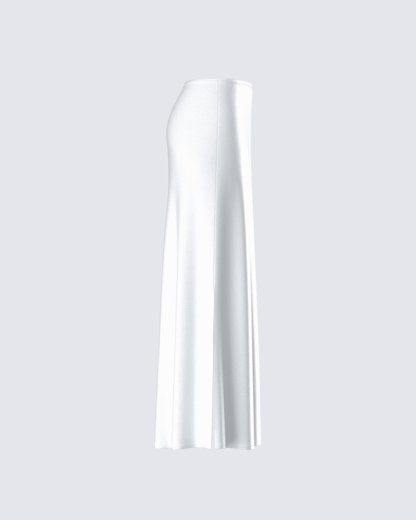 Amalie White Satin Maxi Skirt
