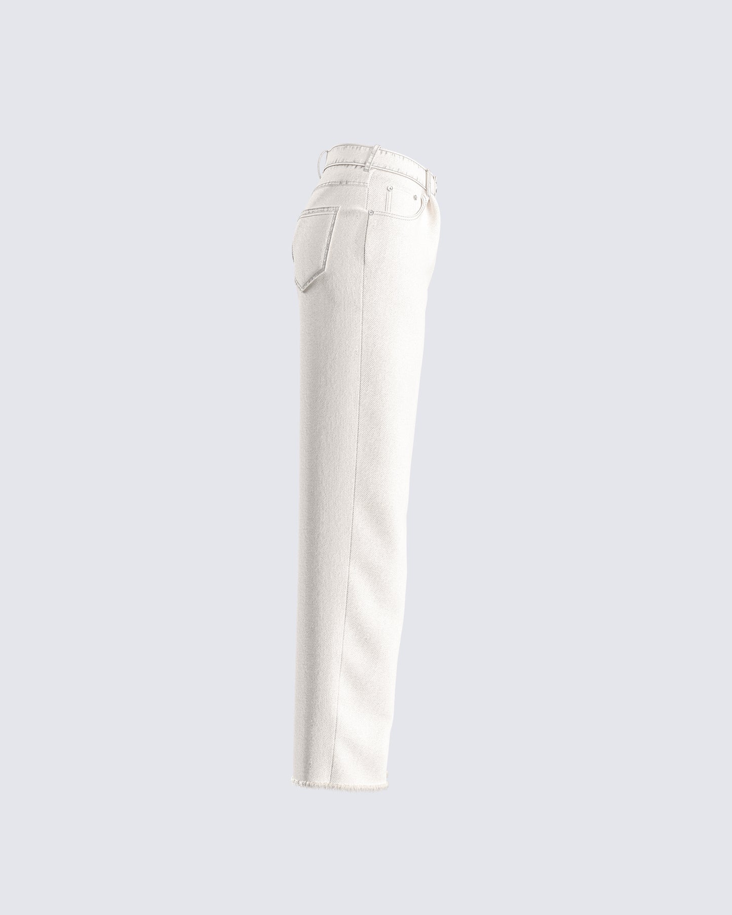 Saga White Frayed Denim Jean