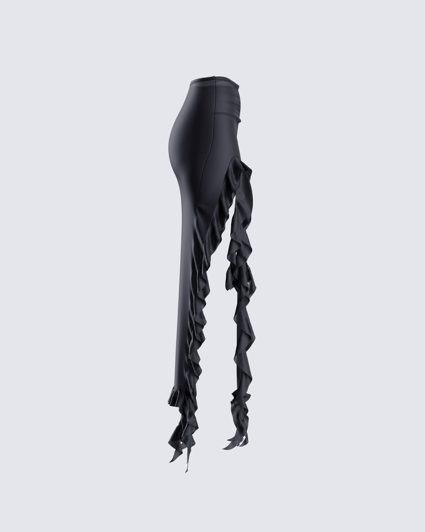 Veeti Black Jersey Ruffle Skirt