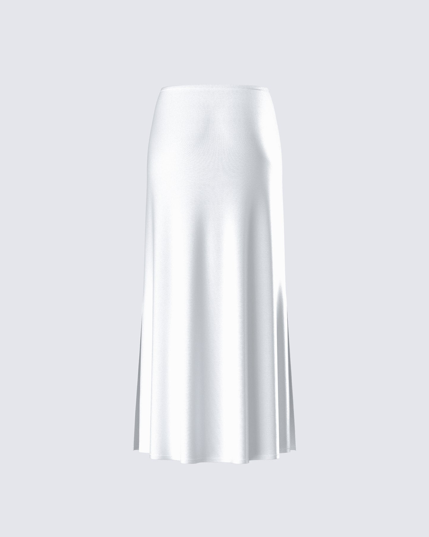 Amalie White Satin Maxi Skirt